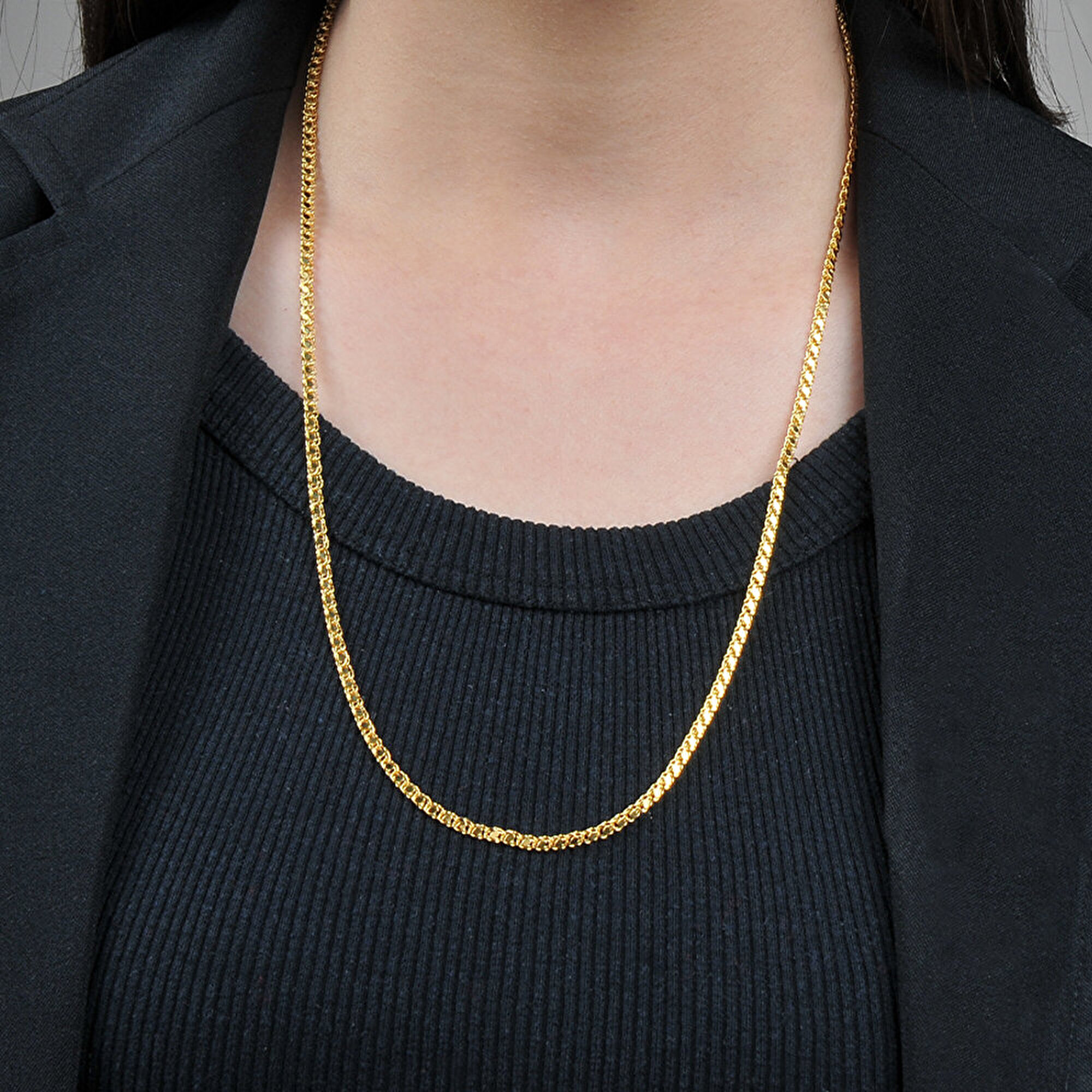 14 Ayar Rose Altın Trend Pullu Zincir