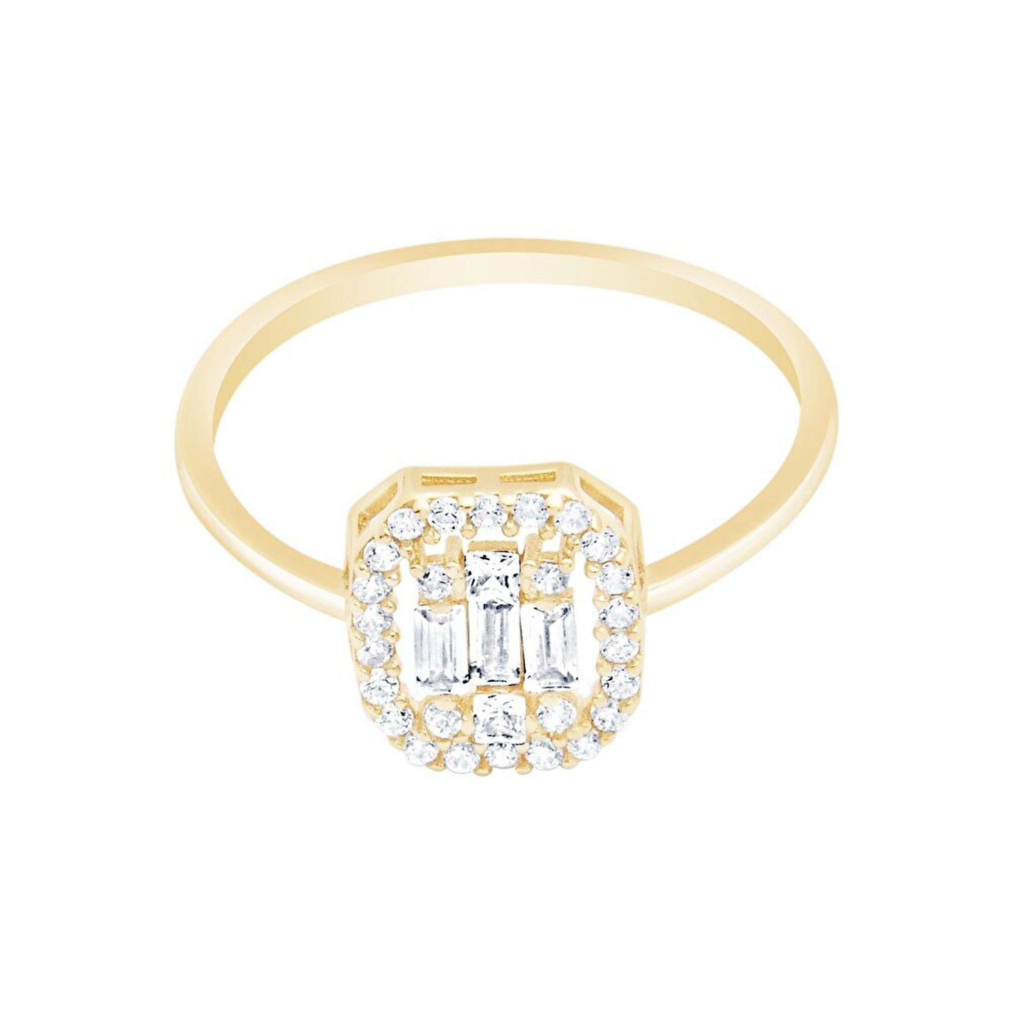 14 Ayar Sarı Altın Baget Yüzük