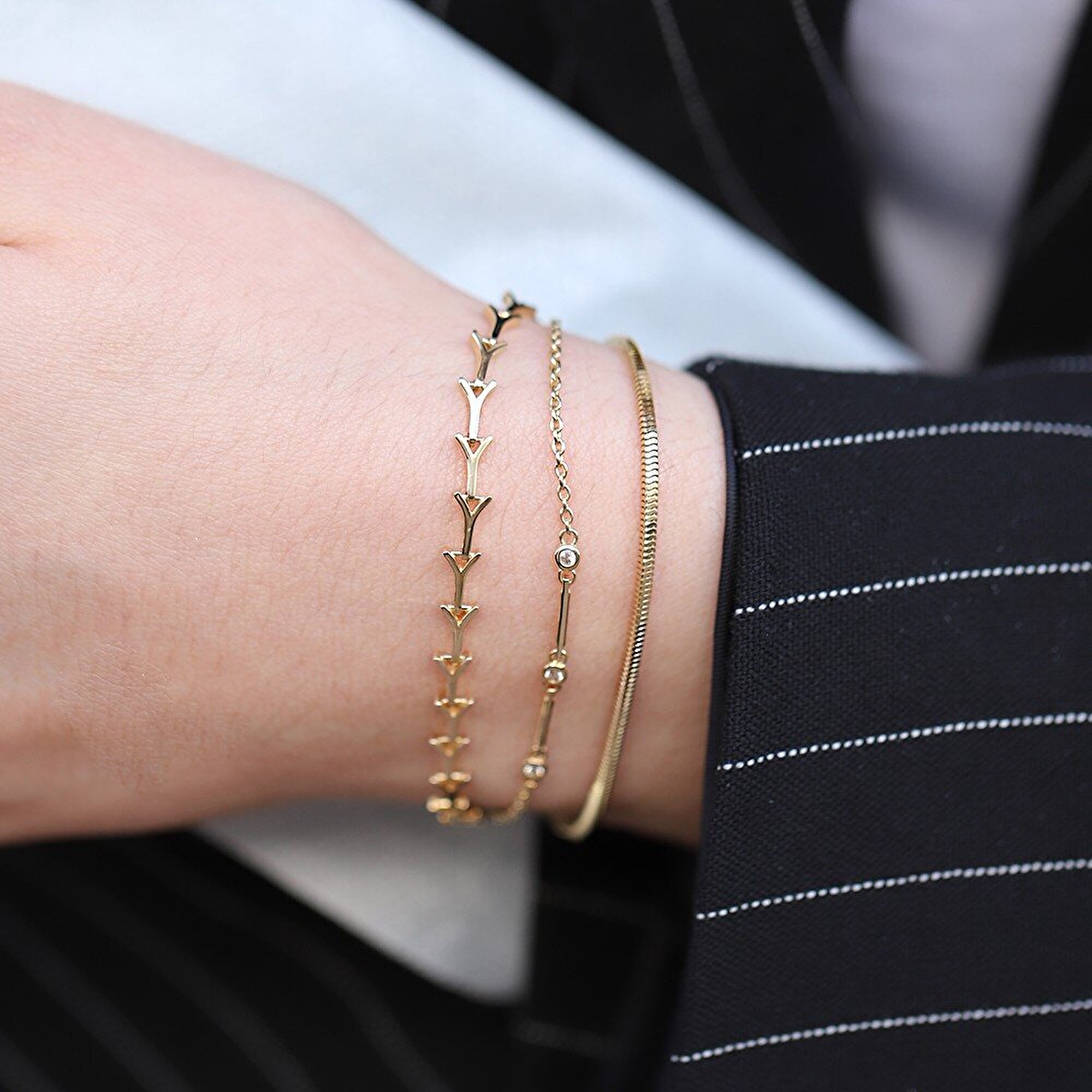 14 Ayar Sarı Altın Balık Sırtı Bileklik