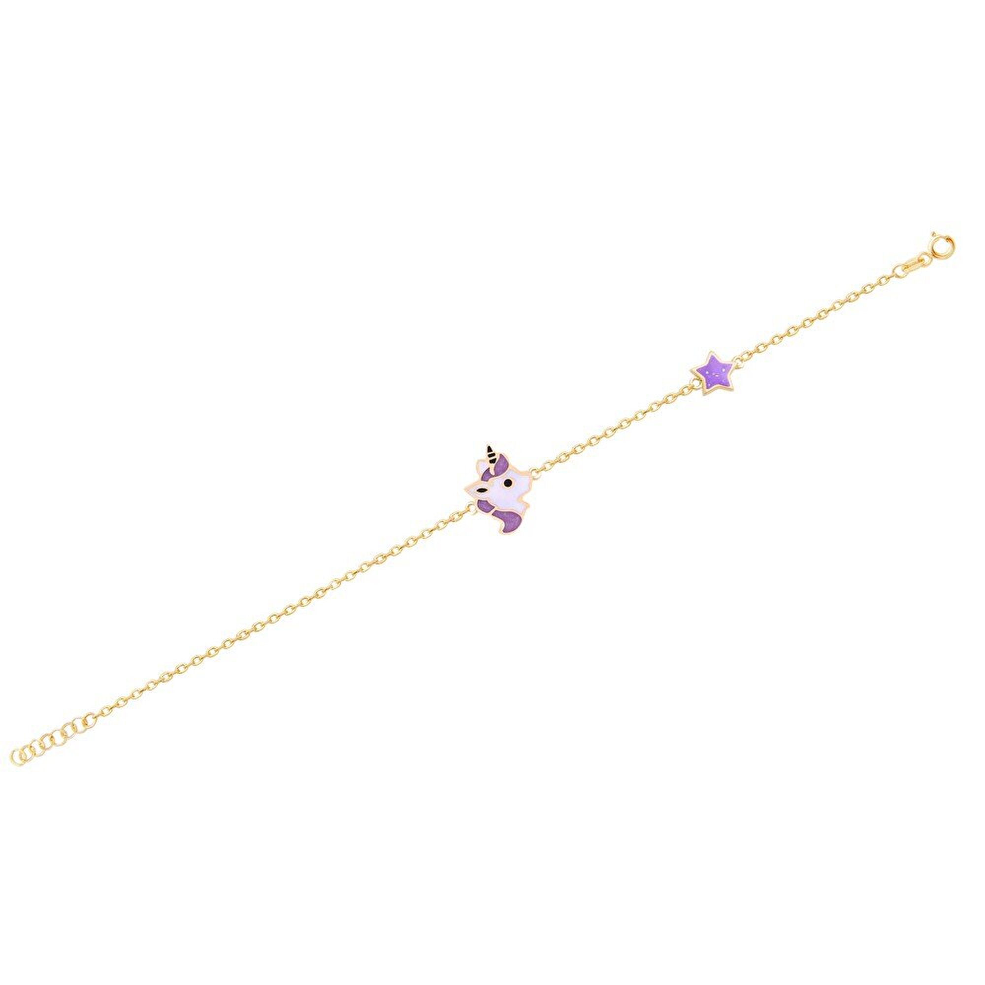 14 Ayar Sarı Altın Unicorn Bileklik