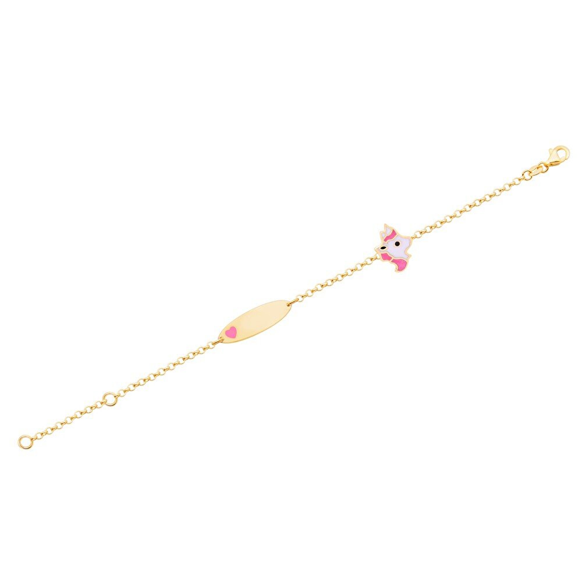 14 Ayar Sarı Altın Künye Bileklik