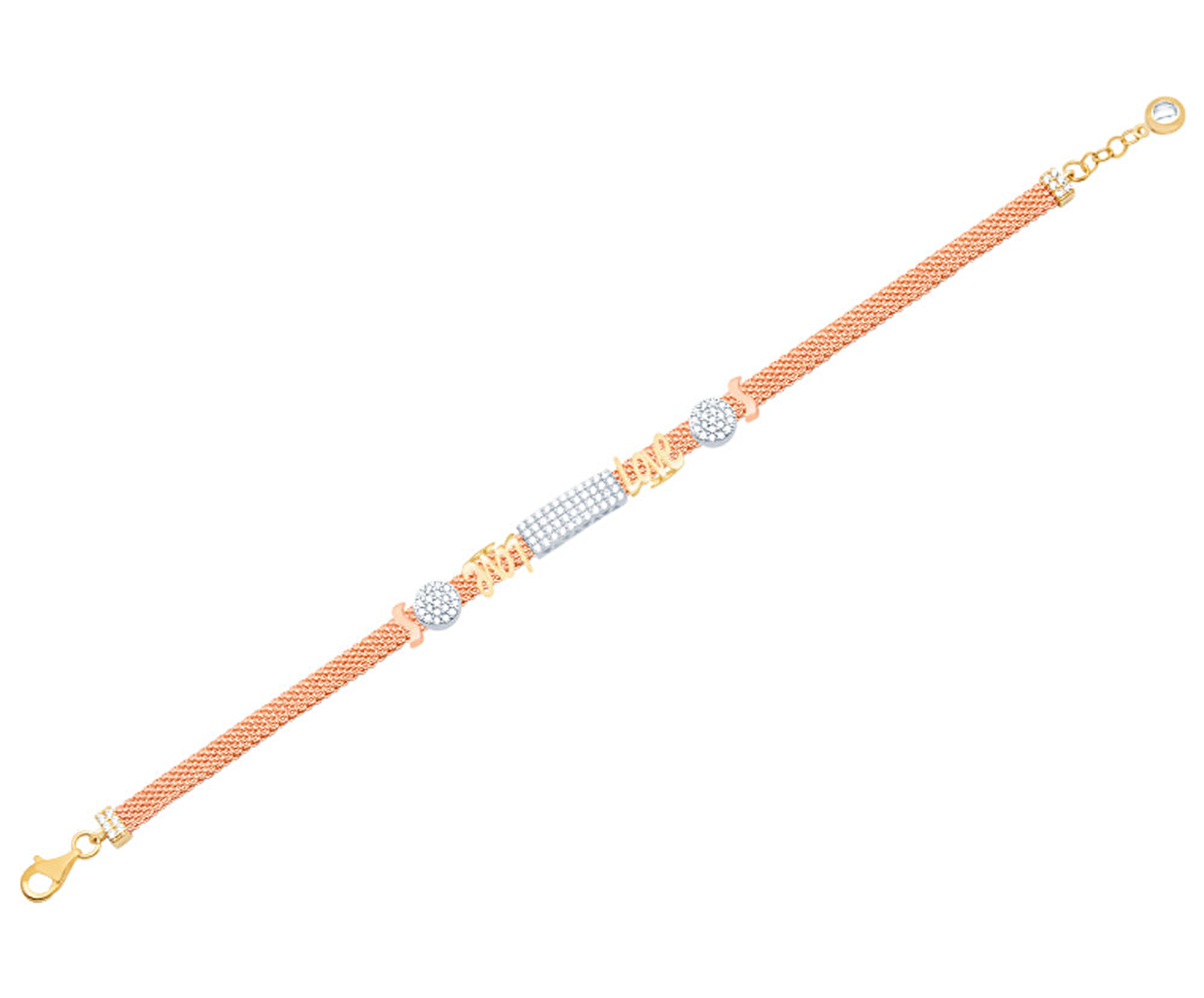 14 Ayar 3 Renkli Altın Charm Bileklik