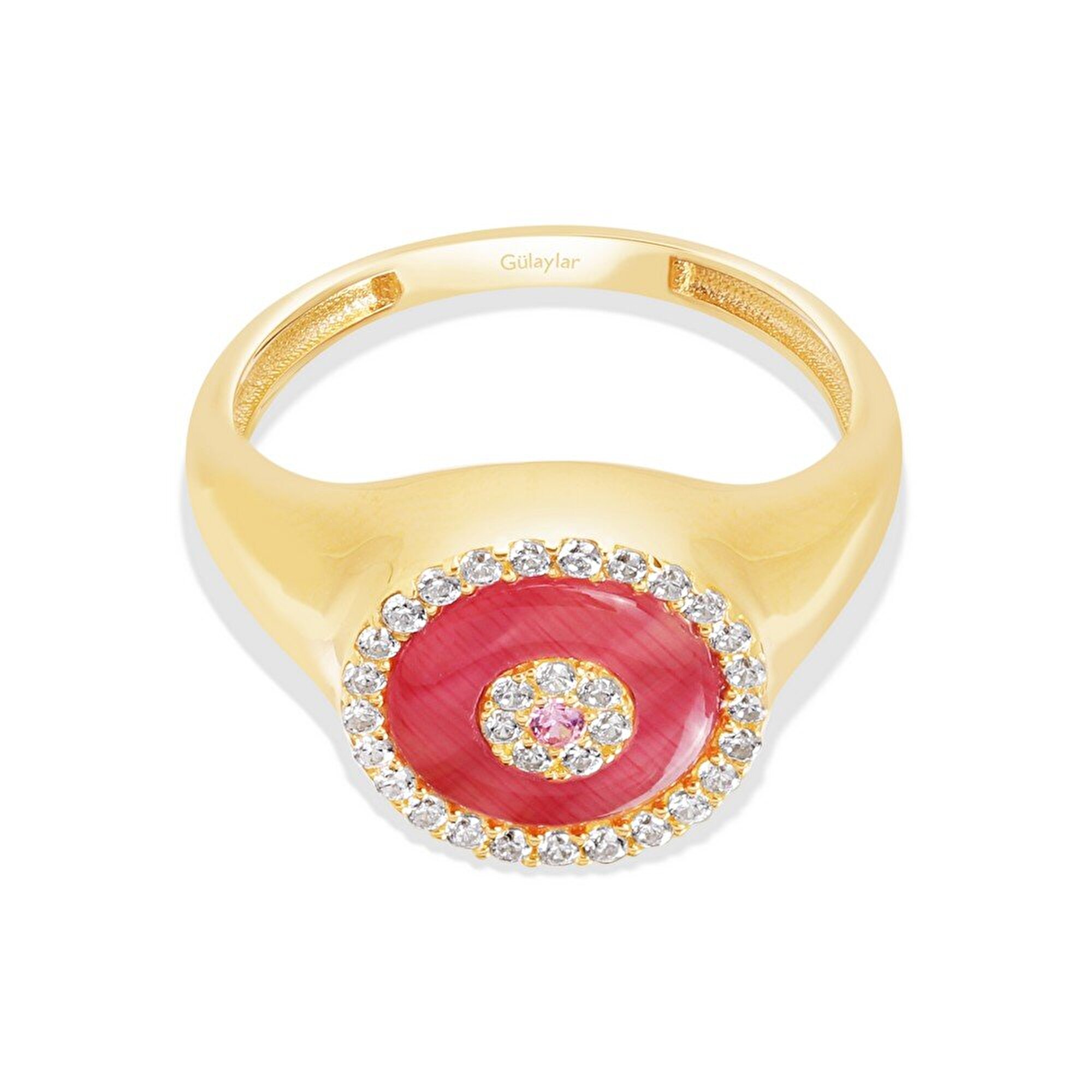 14 Ayar Sarı Altın Göz Figürlü Yüzük