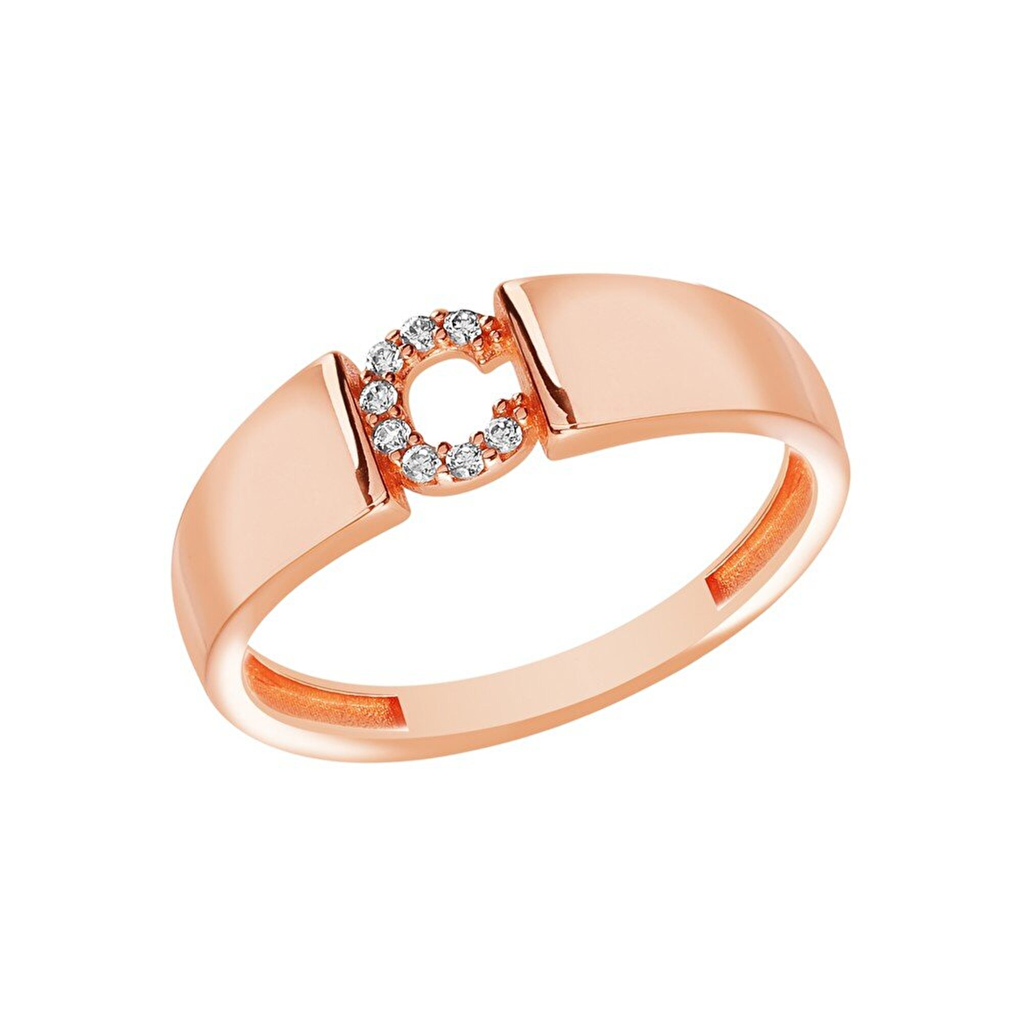 14 Ayar Rose Altın C Harf Yüzük