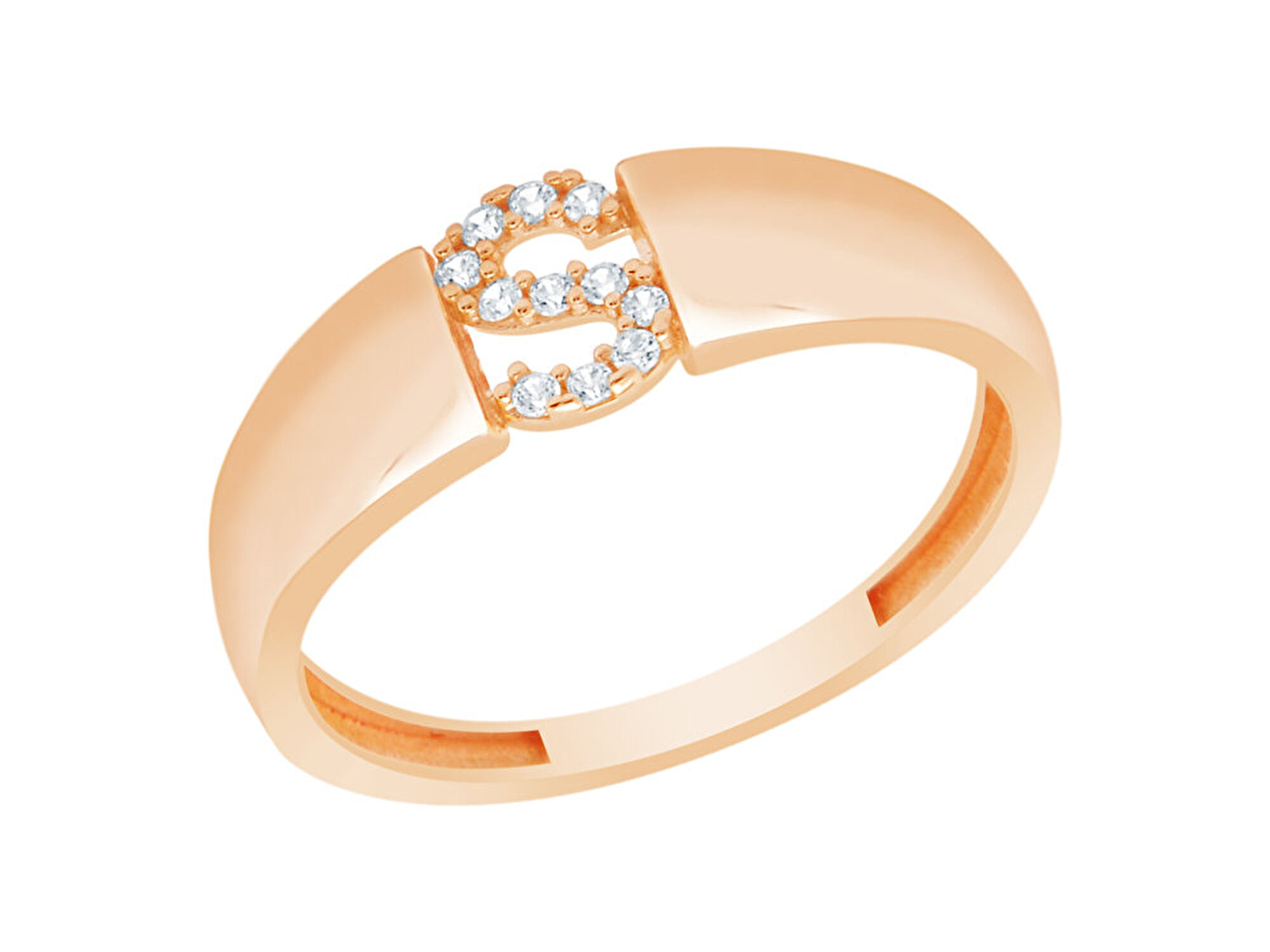 14 Ayar Rose Altın S Harf Yüzük