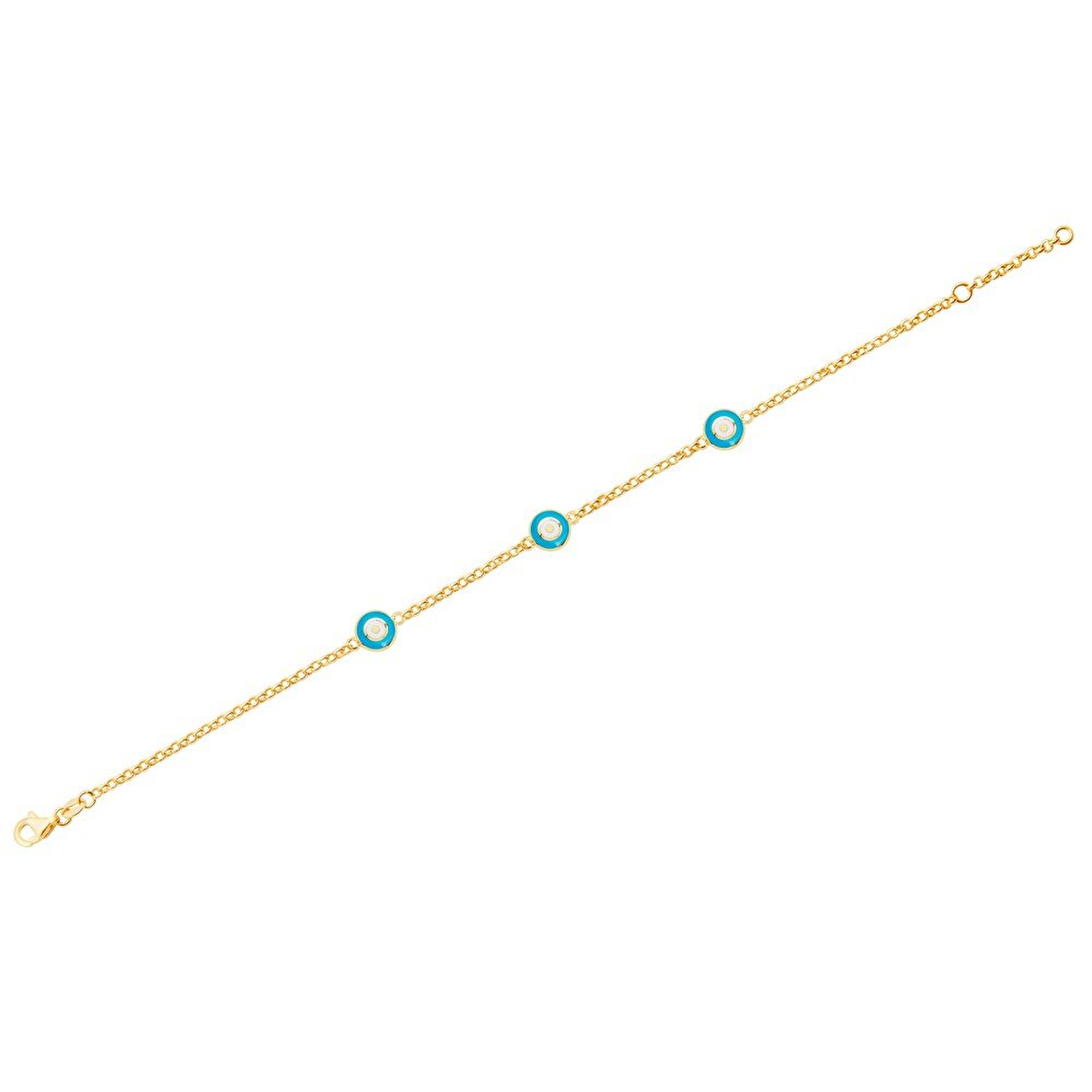 14 Ayar Sarı Altın Göz Figürlü Bileklik