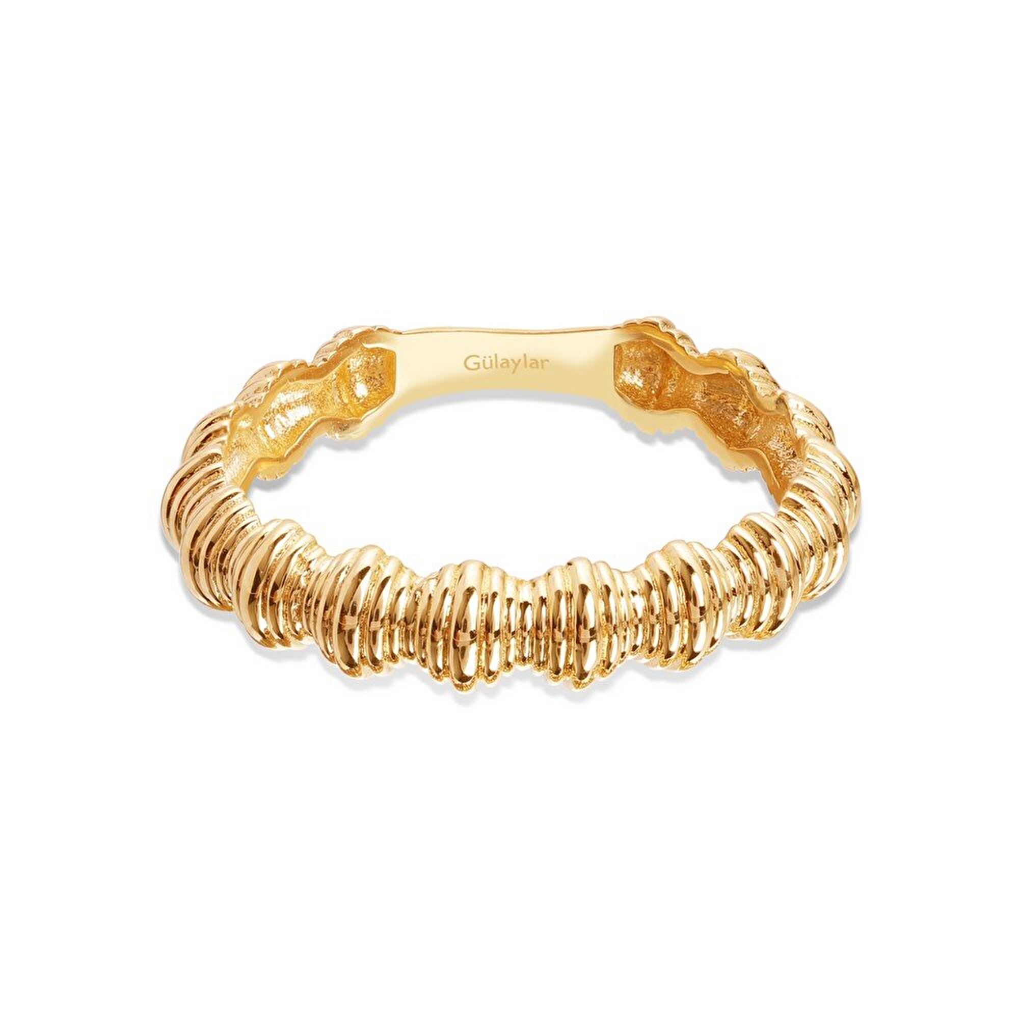 14 Ayar Sarı Altın Minimal Yüzük