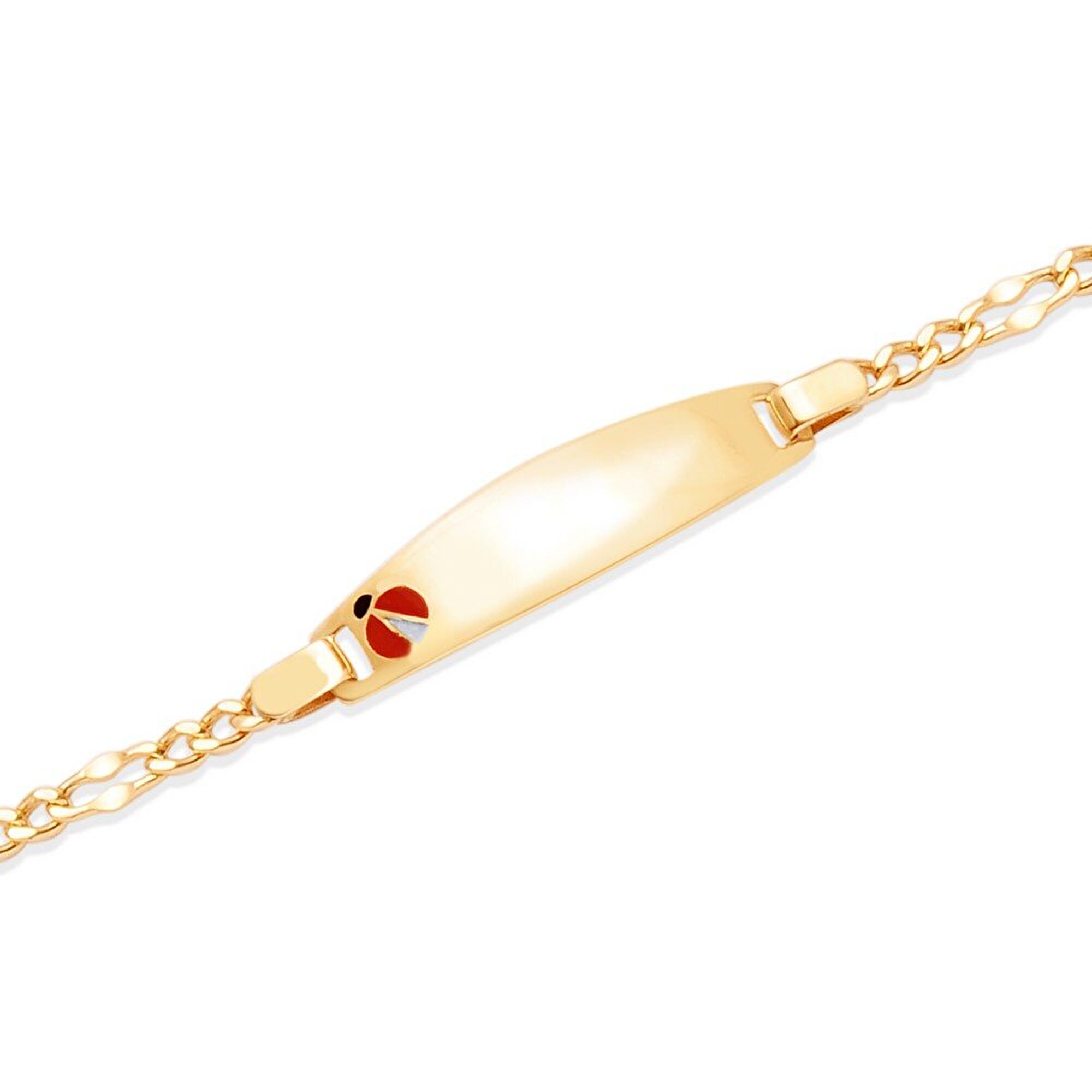 14 Ayar Sarı Altın Künye Bileklik