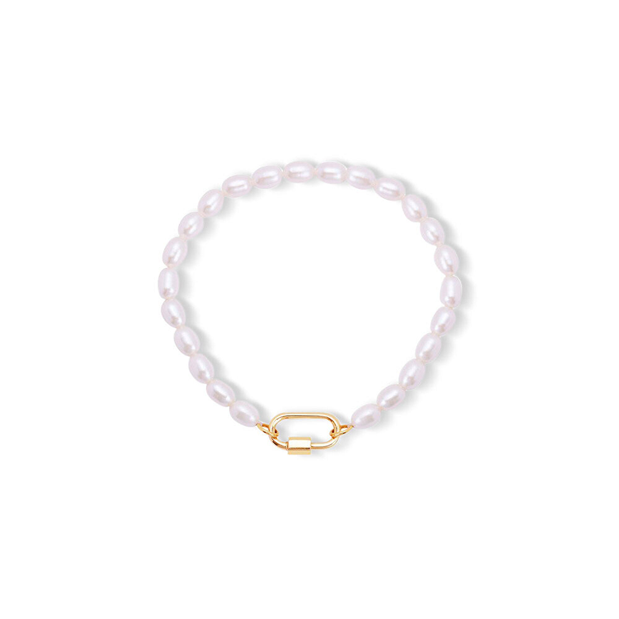 14 Ayar Sarı Altın İnci Bileklik