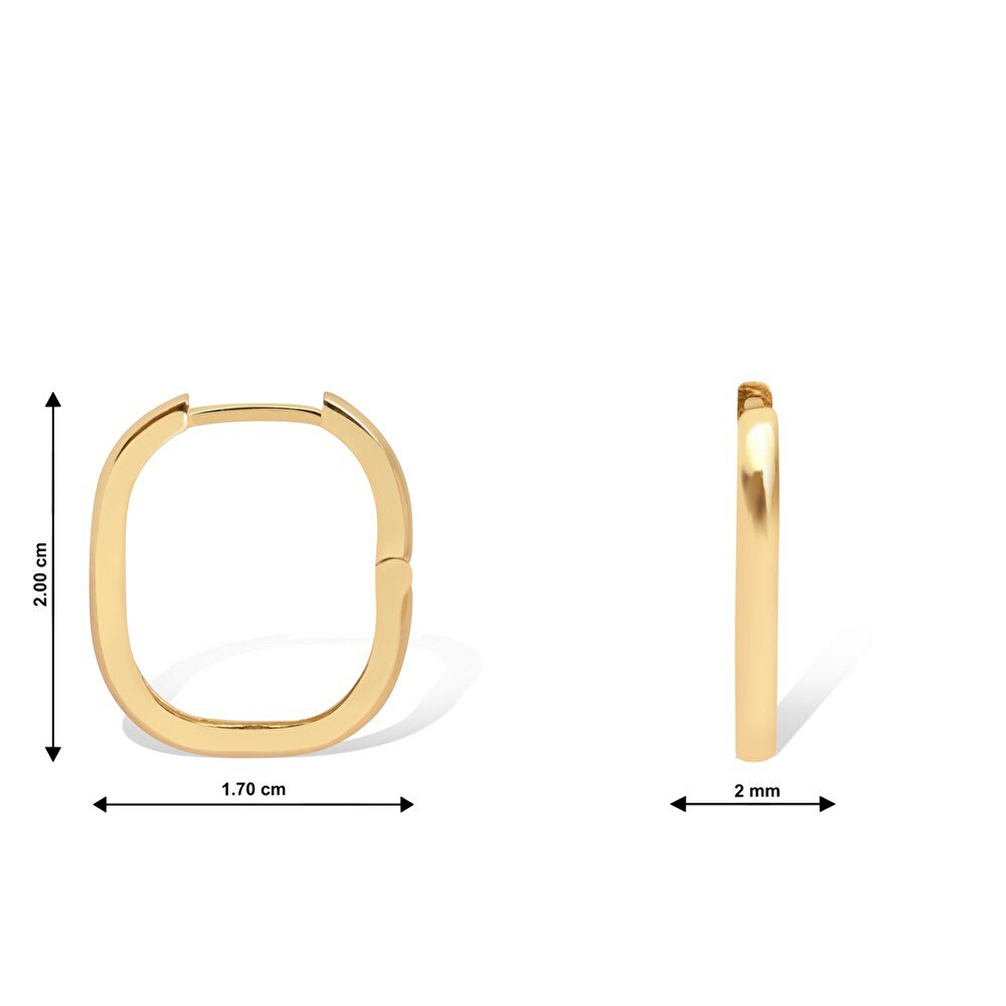 14 Ayar Sarı Altın Halka Küpe