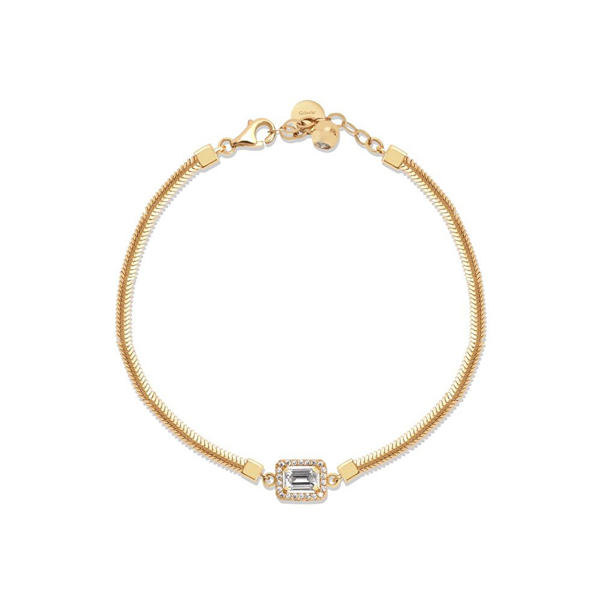 14 Ayar Sarı Altın Baget Bileklik