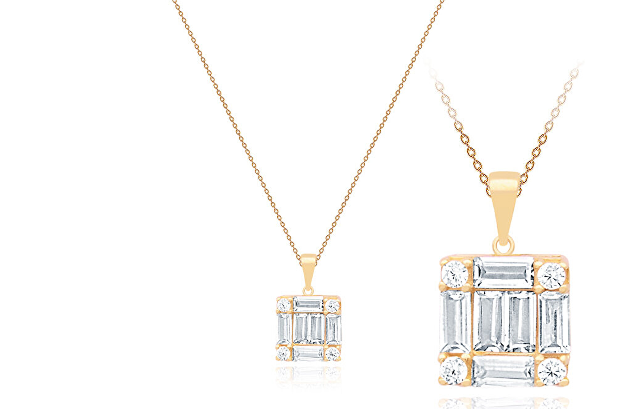 14 Ayar Sarı Altın Baget Kolye