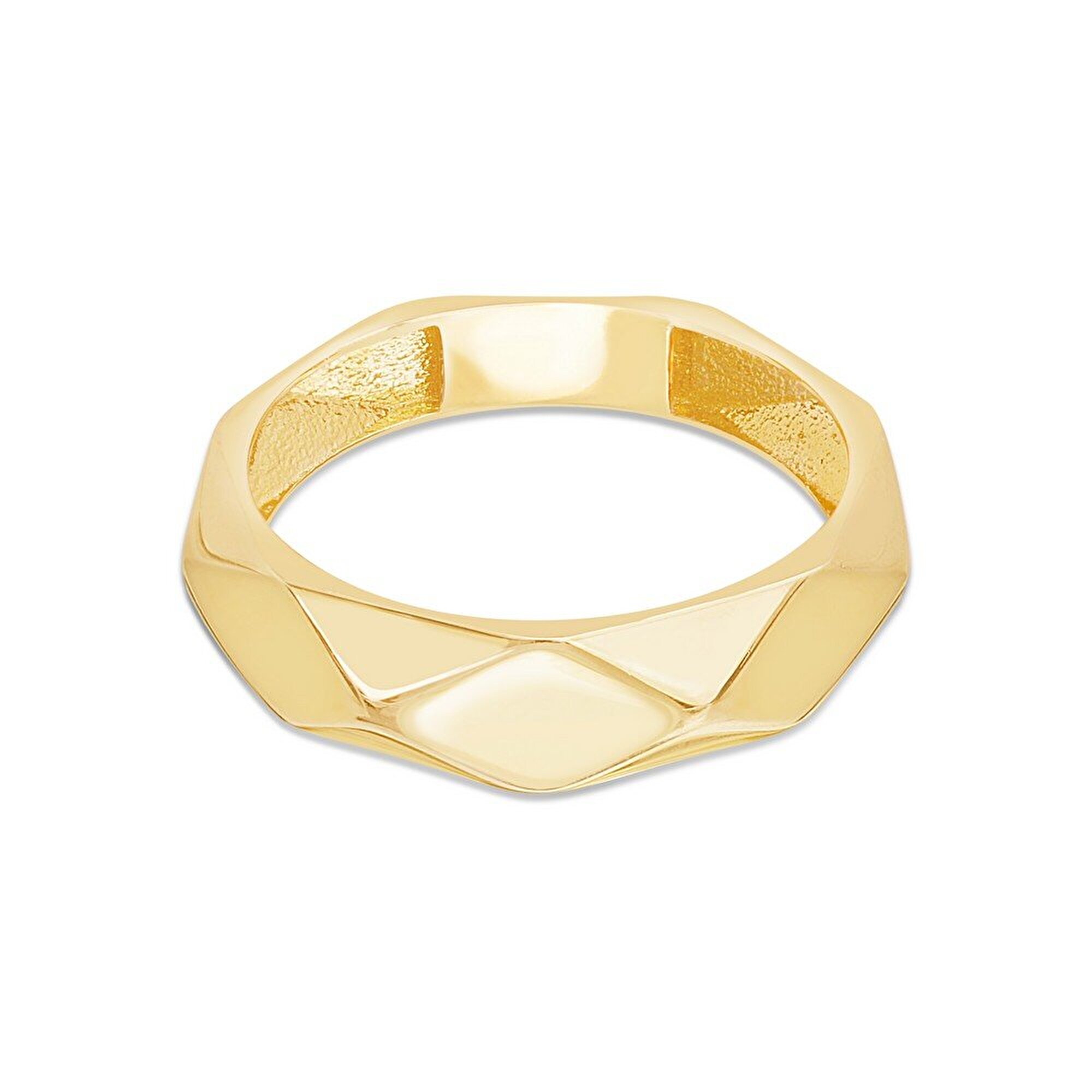14 Ayar Sarı Altın Trend Prizma Yüzük