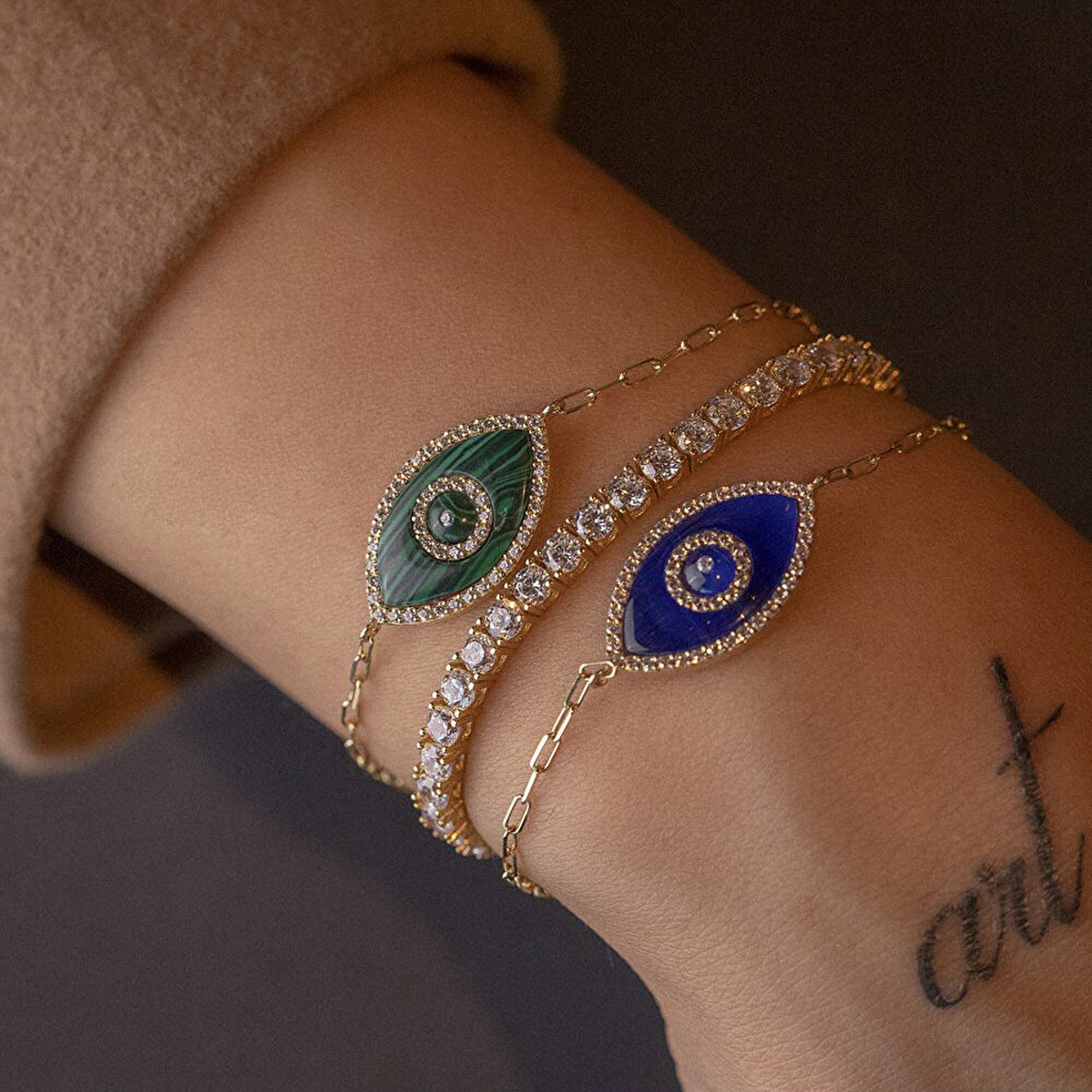 14 Ayar Sarı Altın Nazar Boncuklu Bileklik