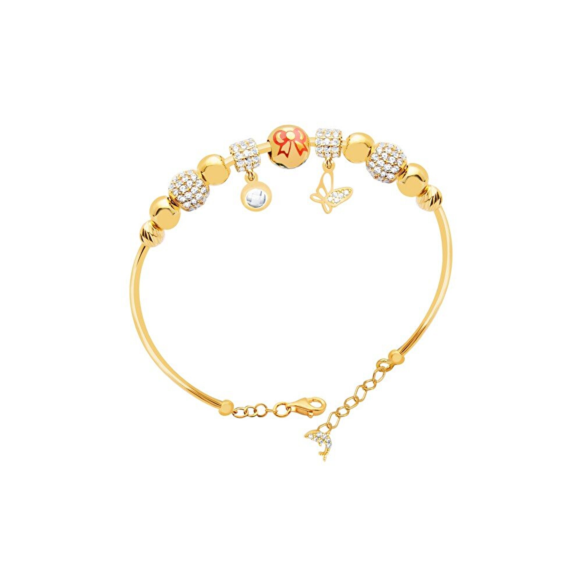 22 Ayar Sarı Altın Charm Bilezik