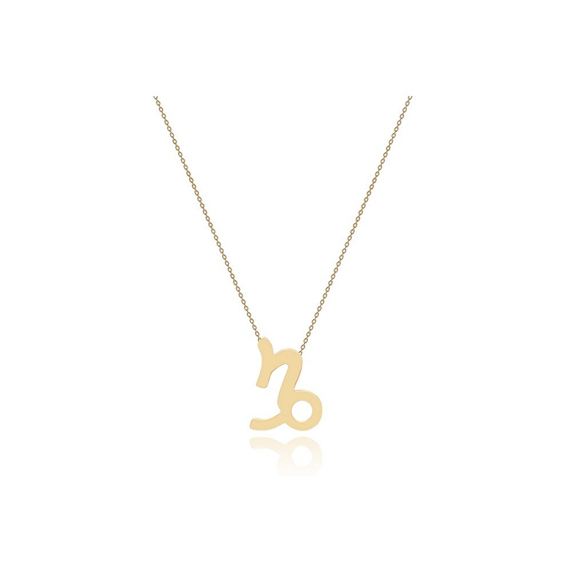 14 Ayar Sarı Altın Oğlak Burç Kolye