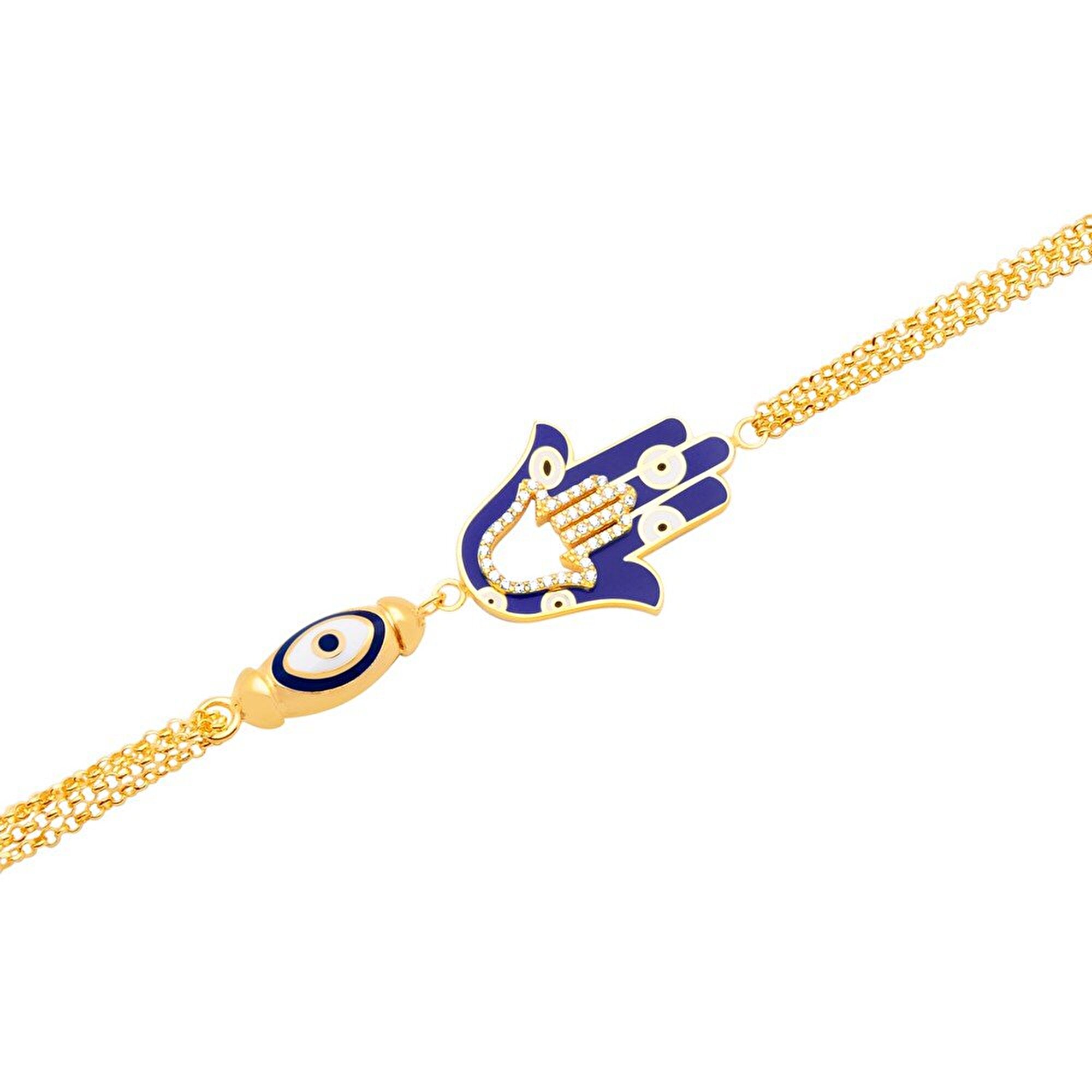 22 Ayar Sarı Altın Fatma Ana Eli Figürlü Bileklik