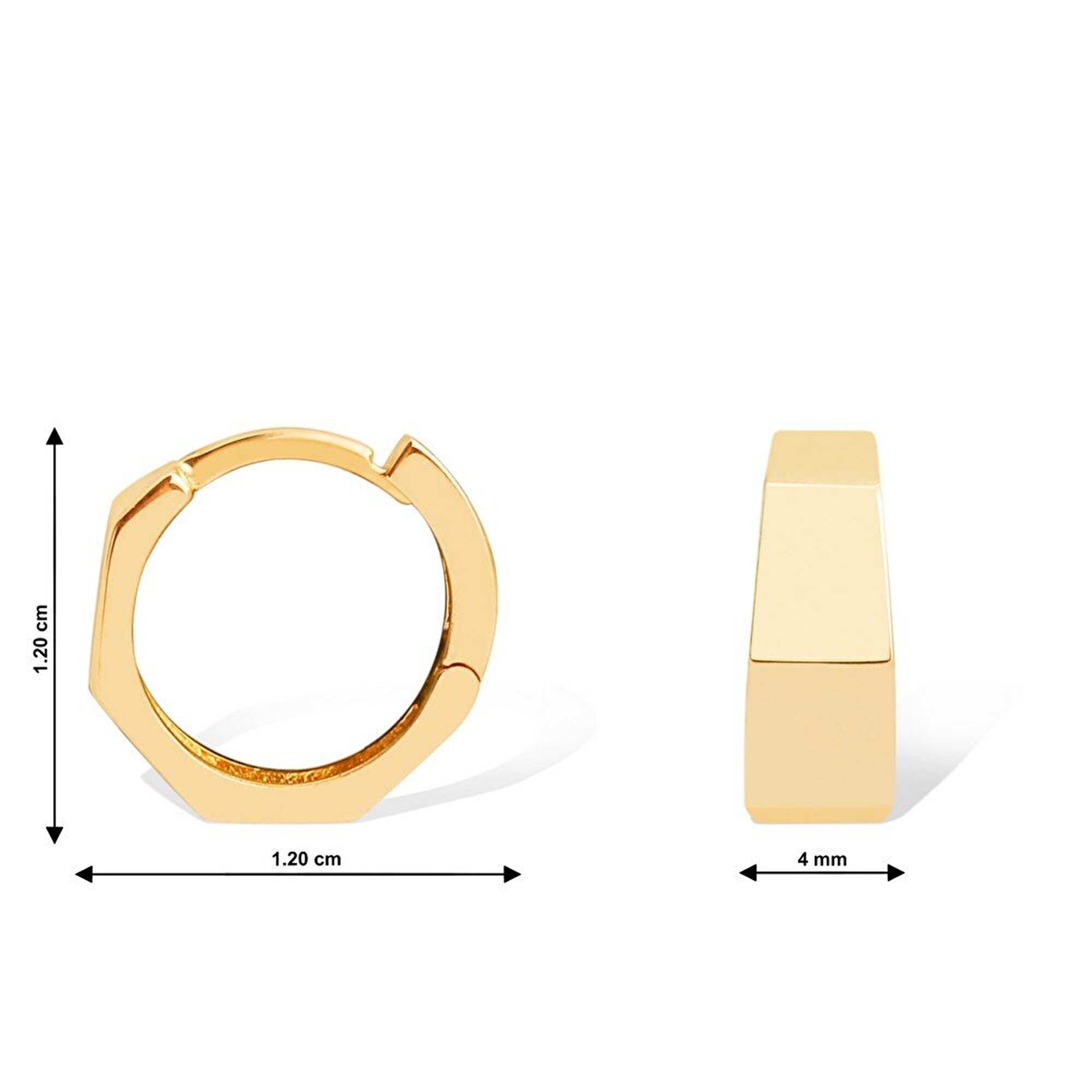 14 Ayar Sarı Altın Halka Küpe