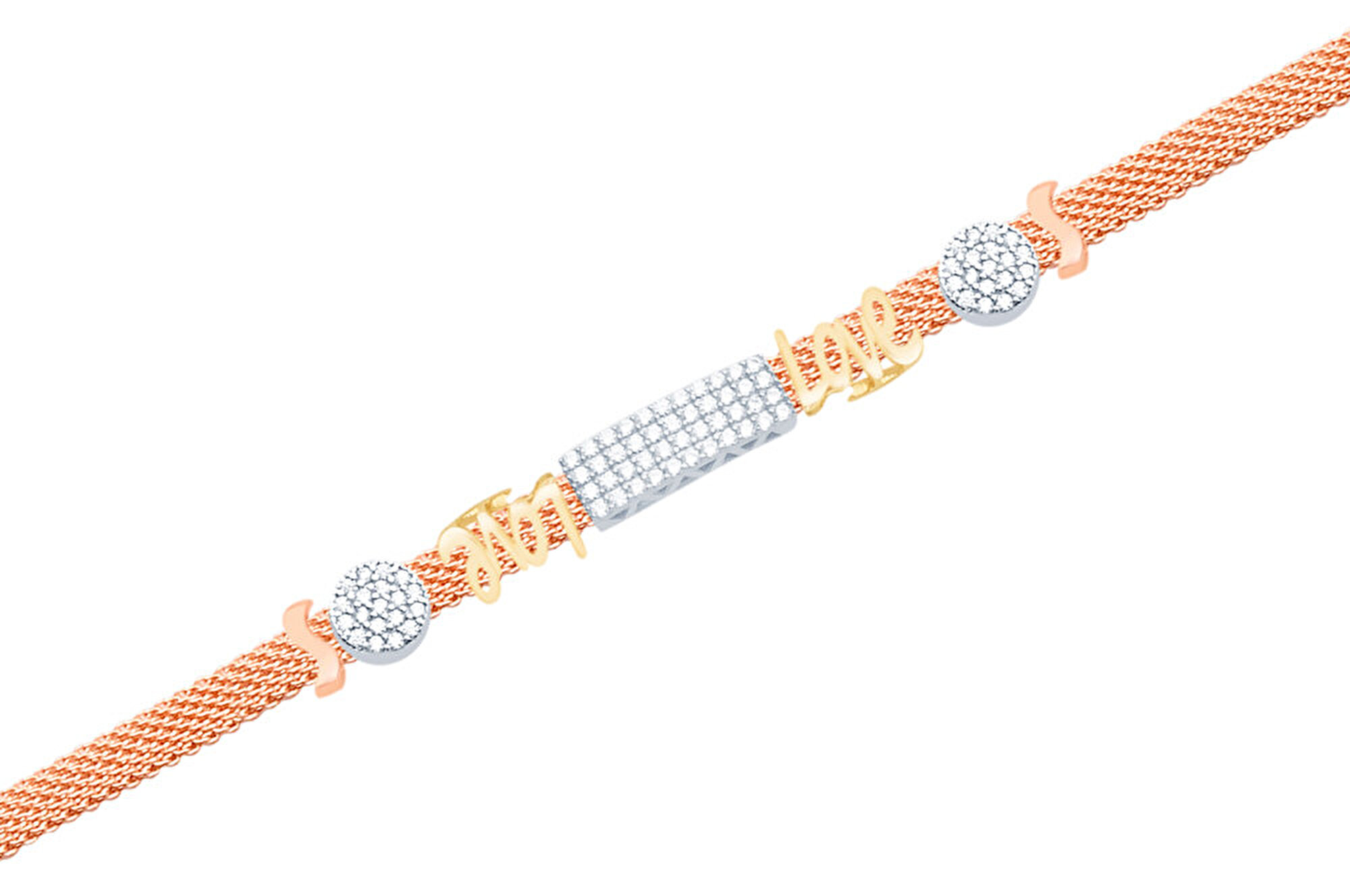 14 Ayar 3 Renkli Altın Charm Bileklik