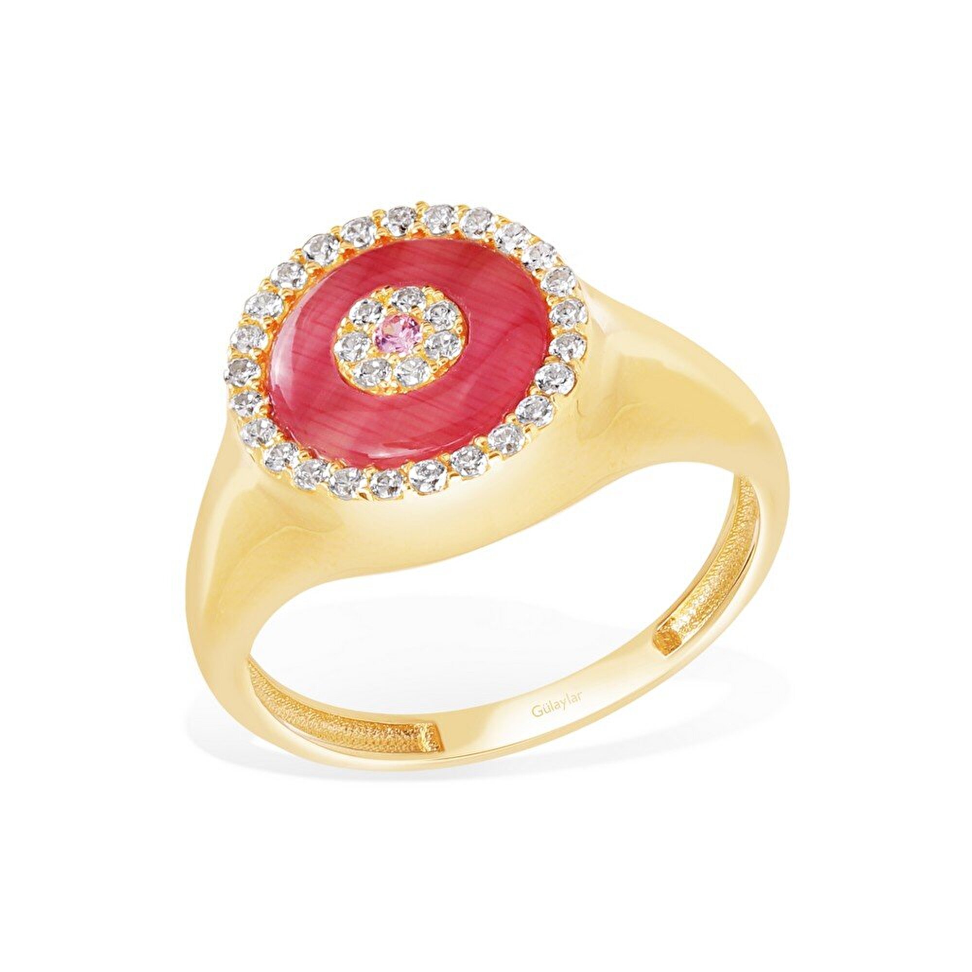 14 Ayar Sarı Altın Göz Figürlü Yüzük