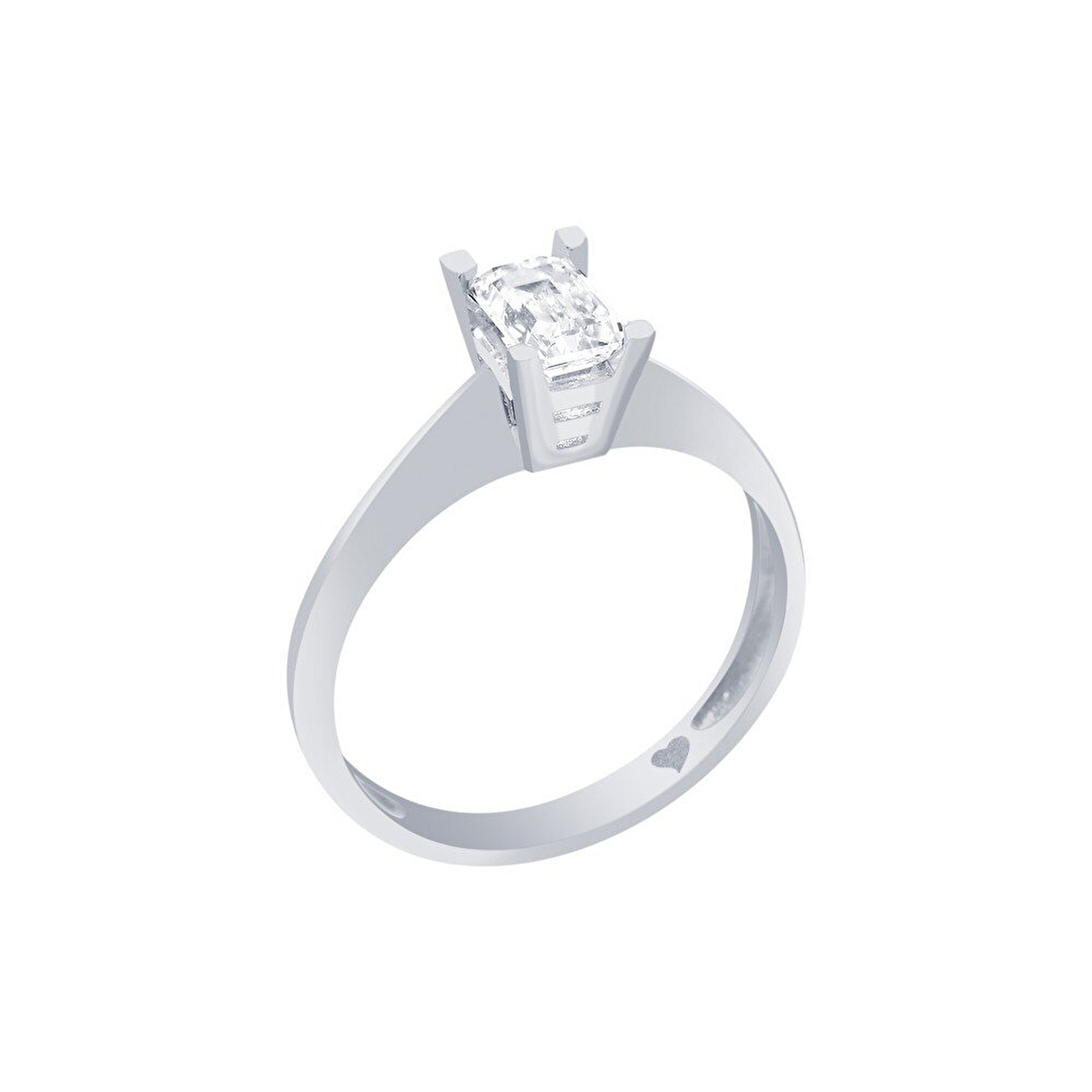 14 Ayar Beyaz Altın Baget Yüzük