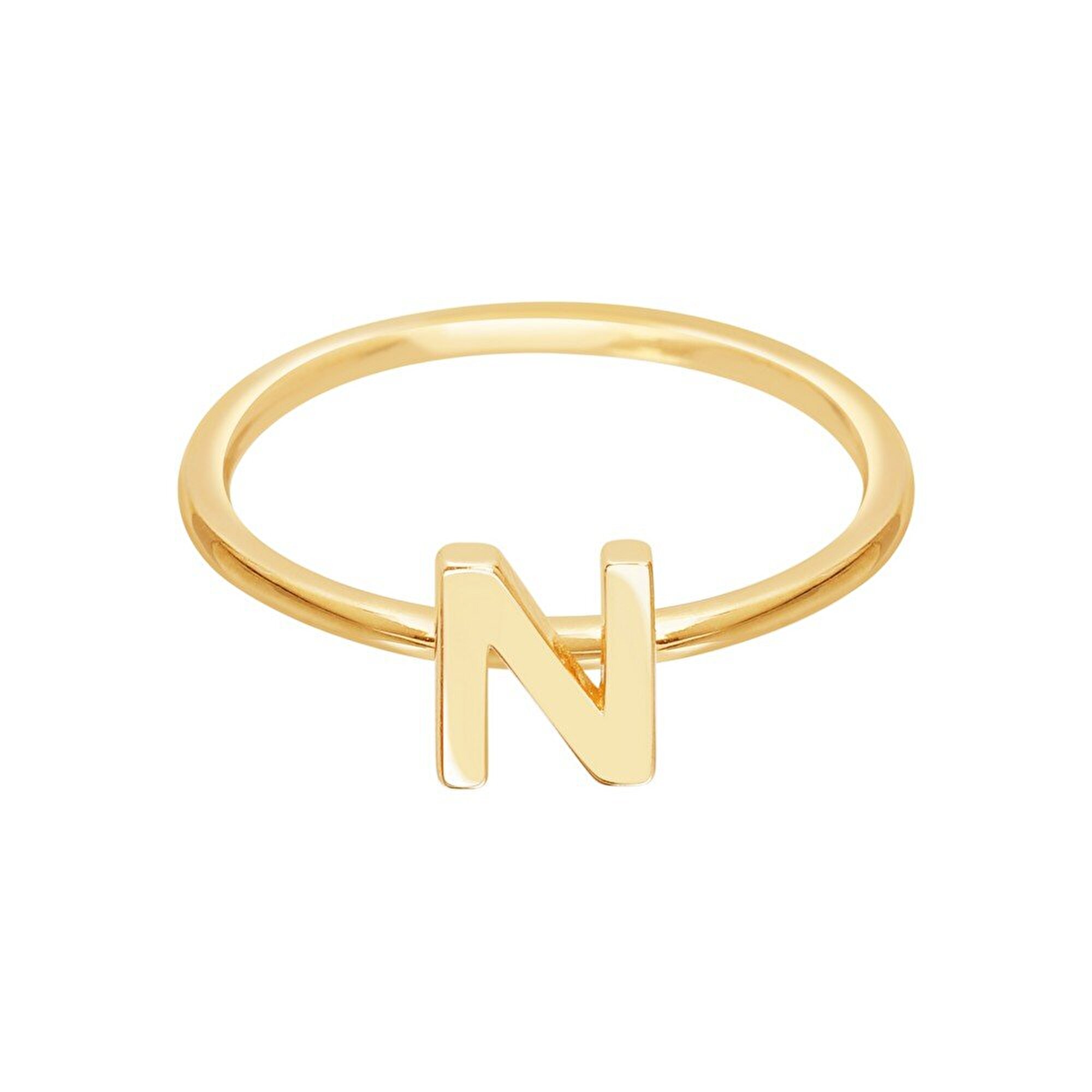 14 Ayar Sarı Altın N Harf Yüzük