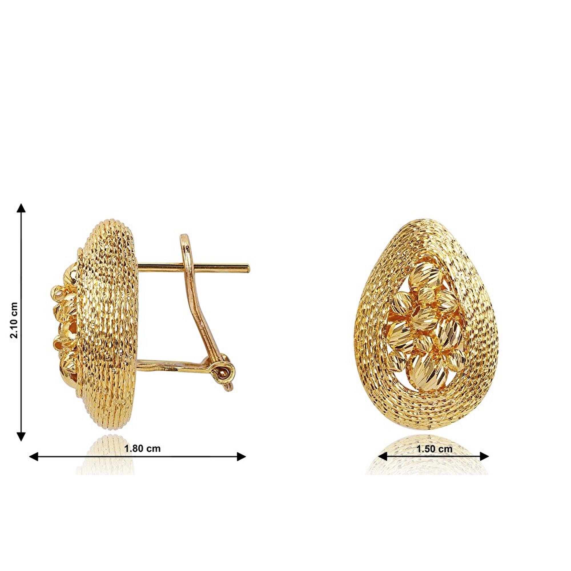 22 Ayar Sarı Altın Dorika Küpe