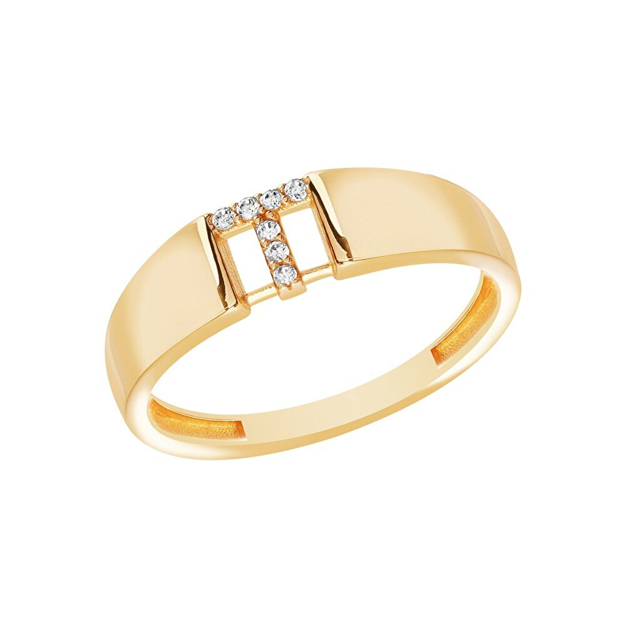 14 Ayar Sarı Altın T Harf Yüzük