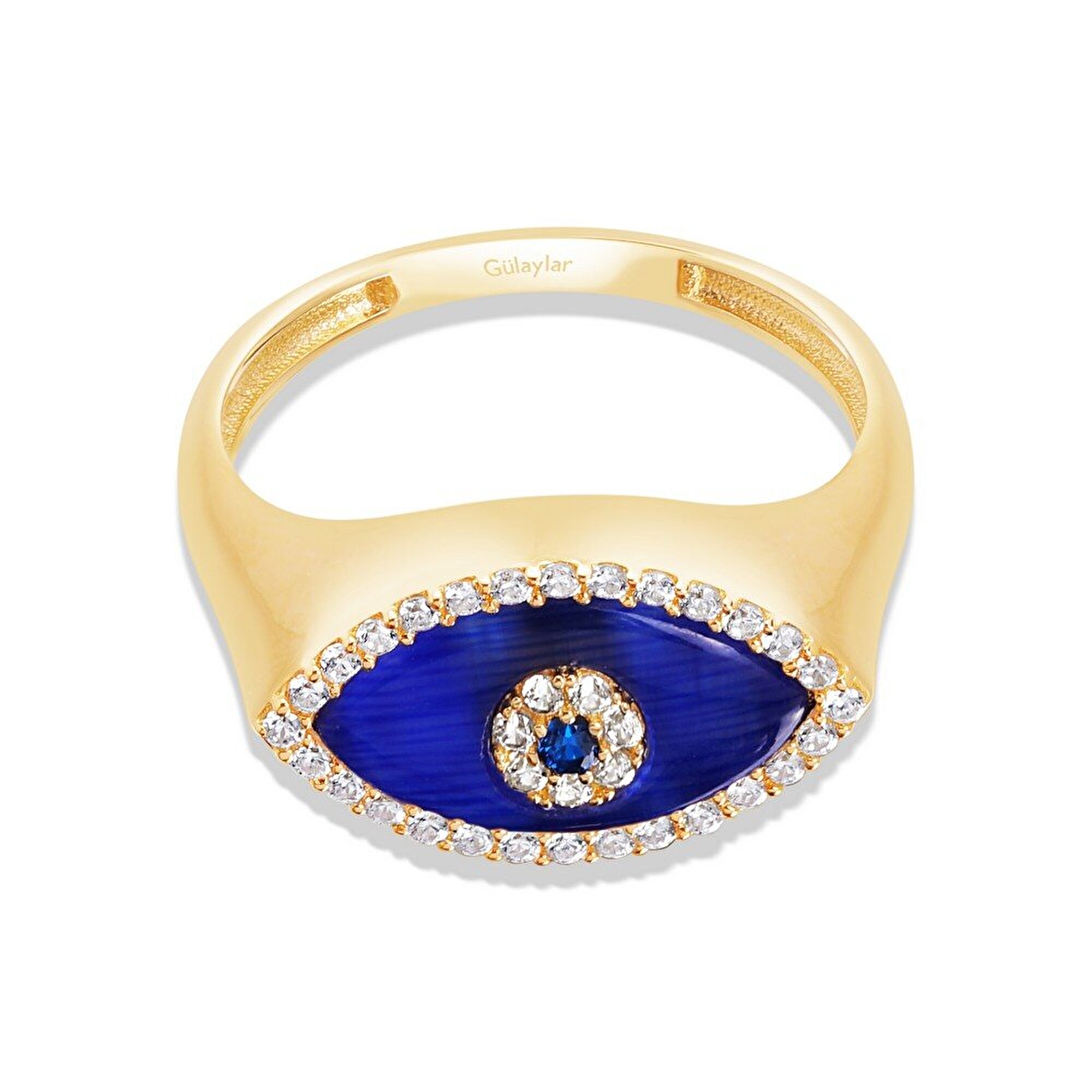 14 Ayar Sarı Altın Göz Figürlü Yüzük