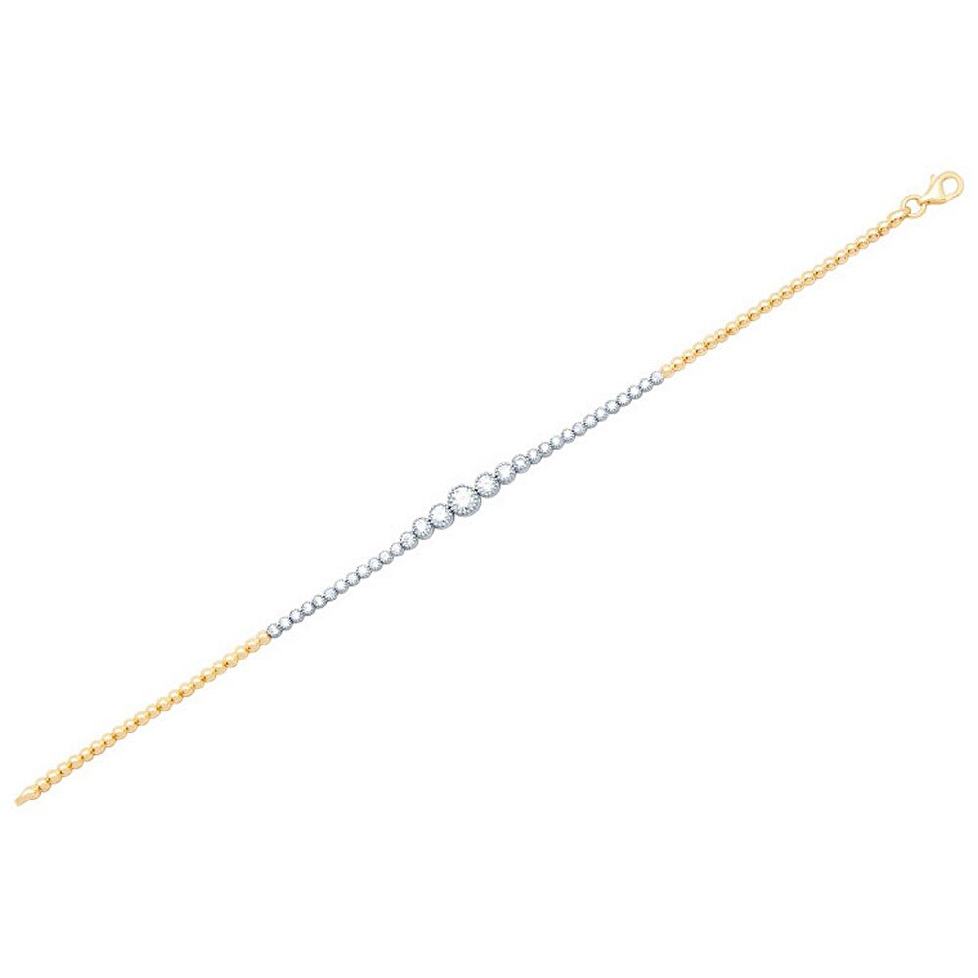 14 Ayar Sarı-Beyaz Altın Trend Bileklik