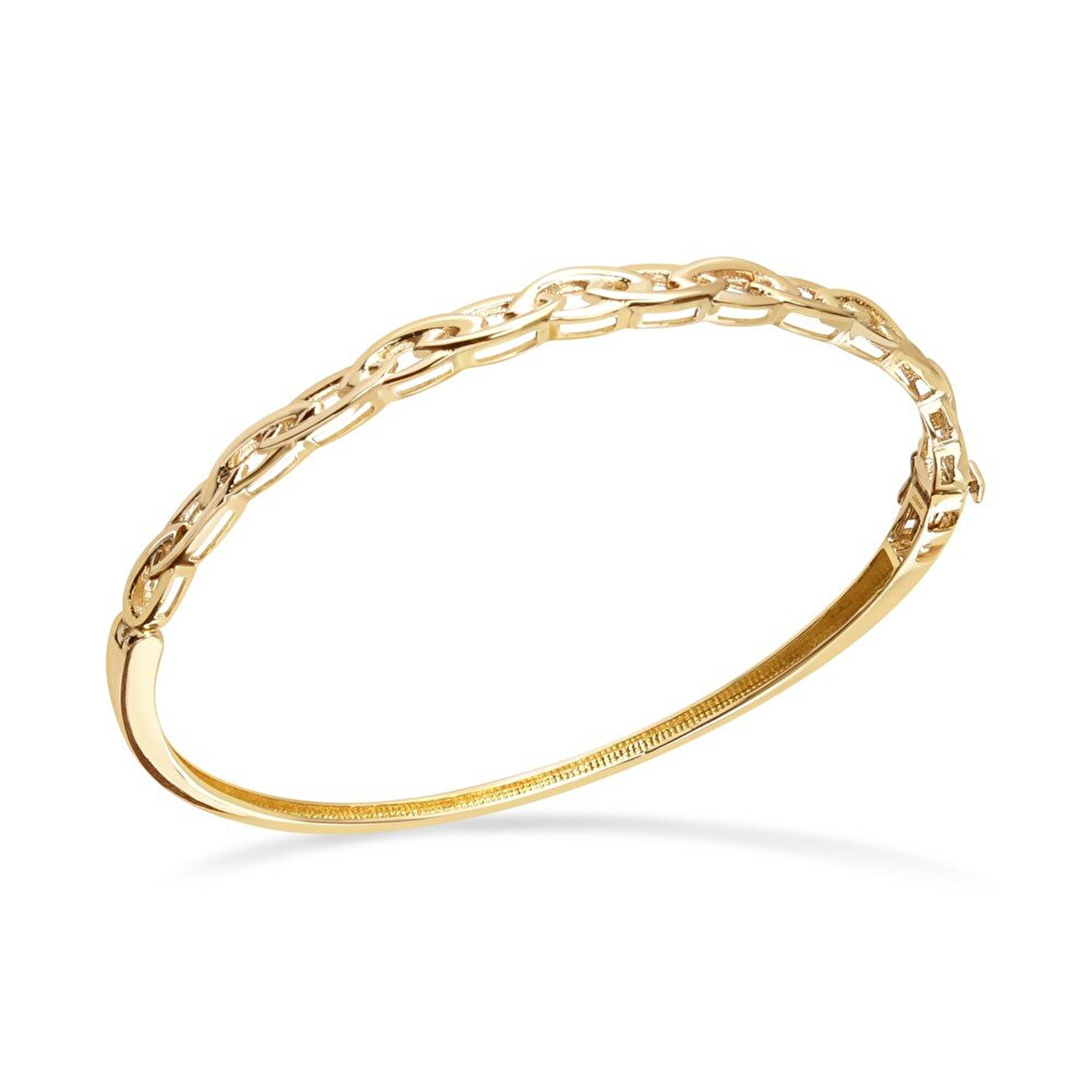 14 Ayar Sarı Altın Kelepçe Bilezik