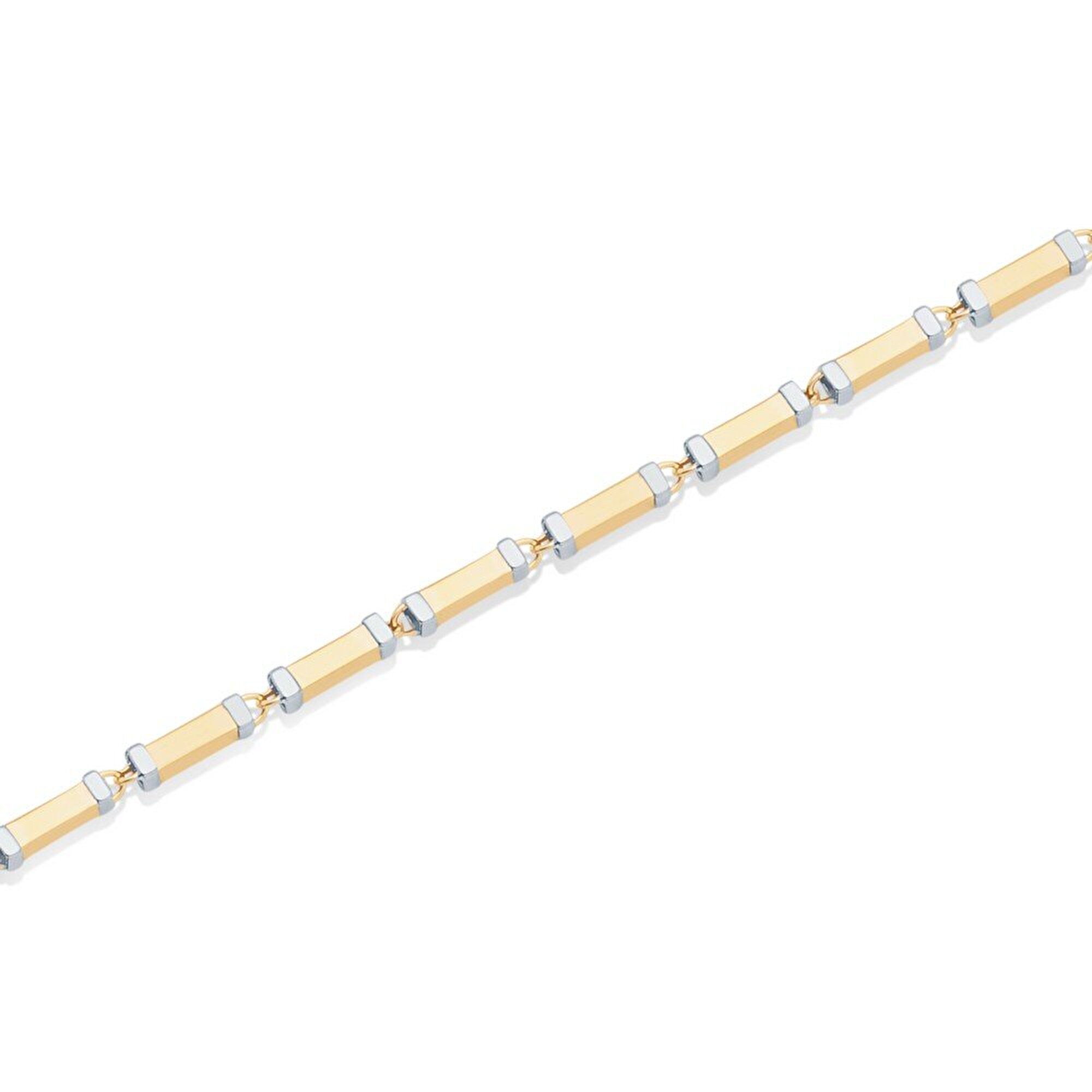 14 Ayar Sarı-Beyaz Altın Klasik Bileklik