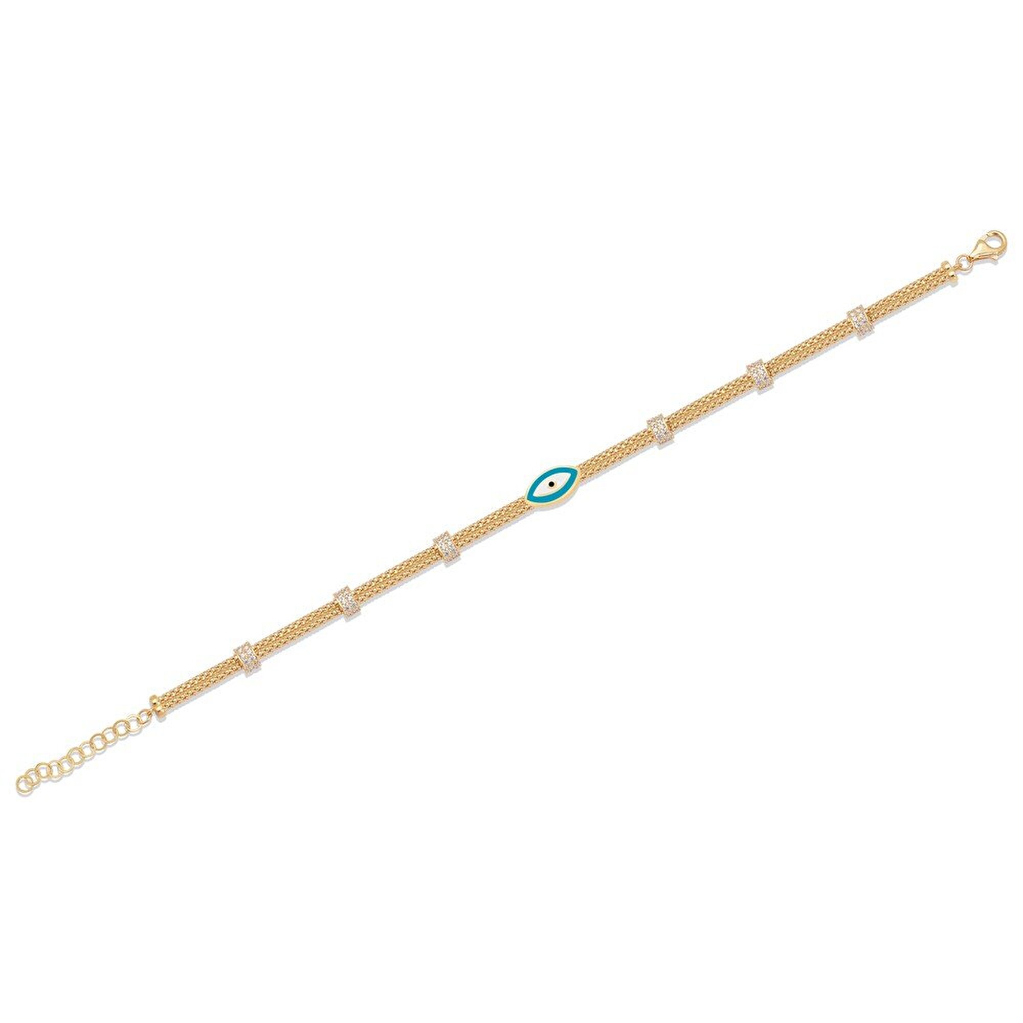 14 Ayar Sarı Altın Nazar Boncuklu Bileklik