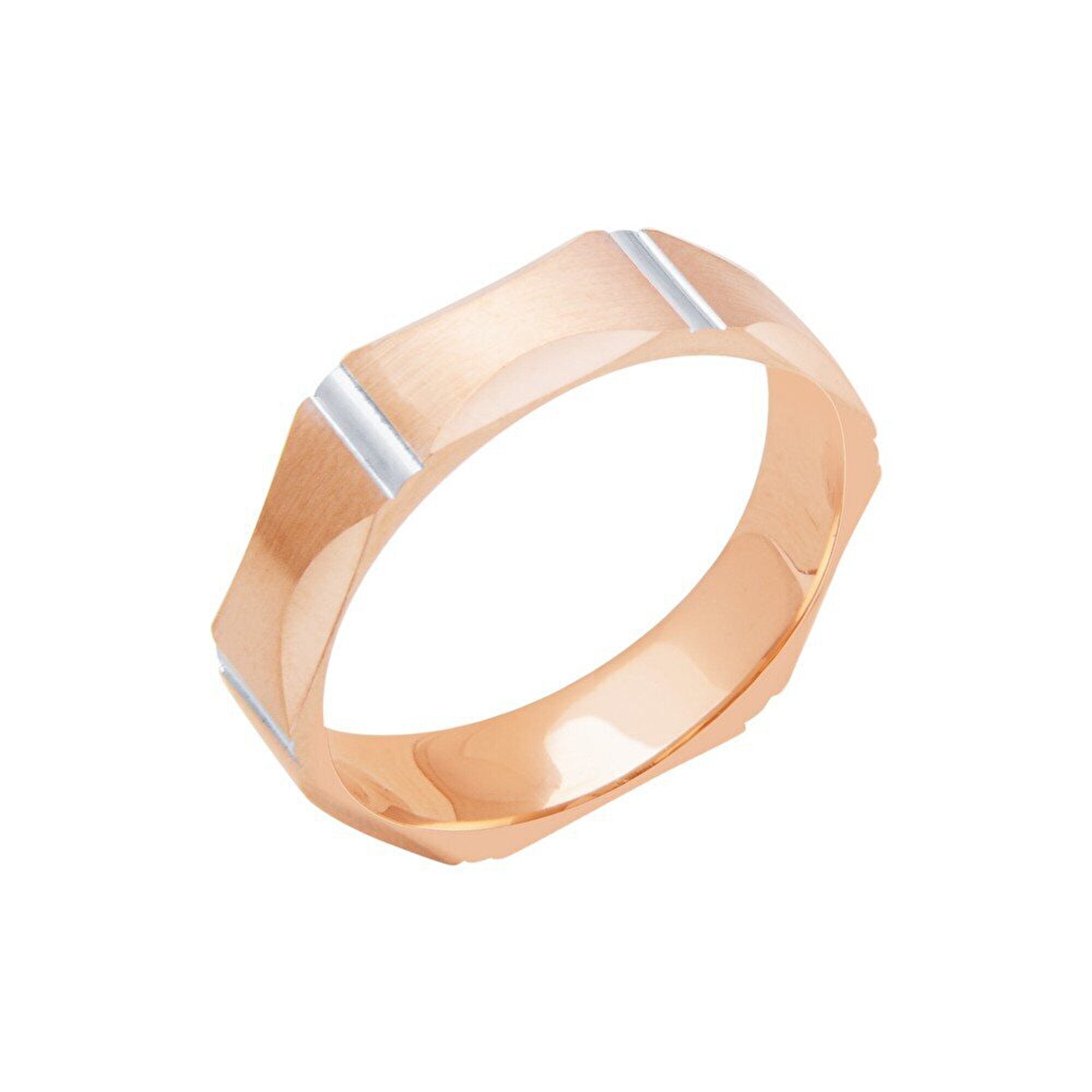 14 Ayar Rose-Beyaz Altın Modern Alyans