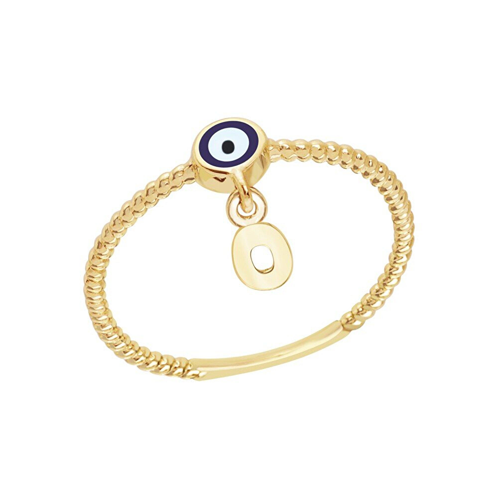 14 Ayar Sarı Altın O Harf Yüzük