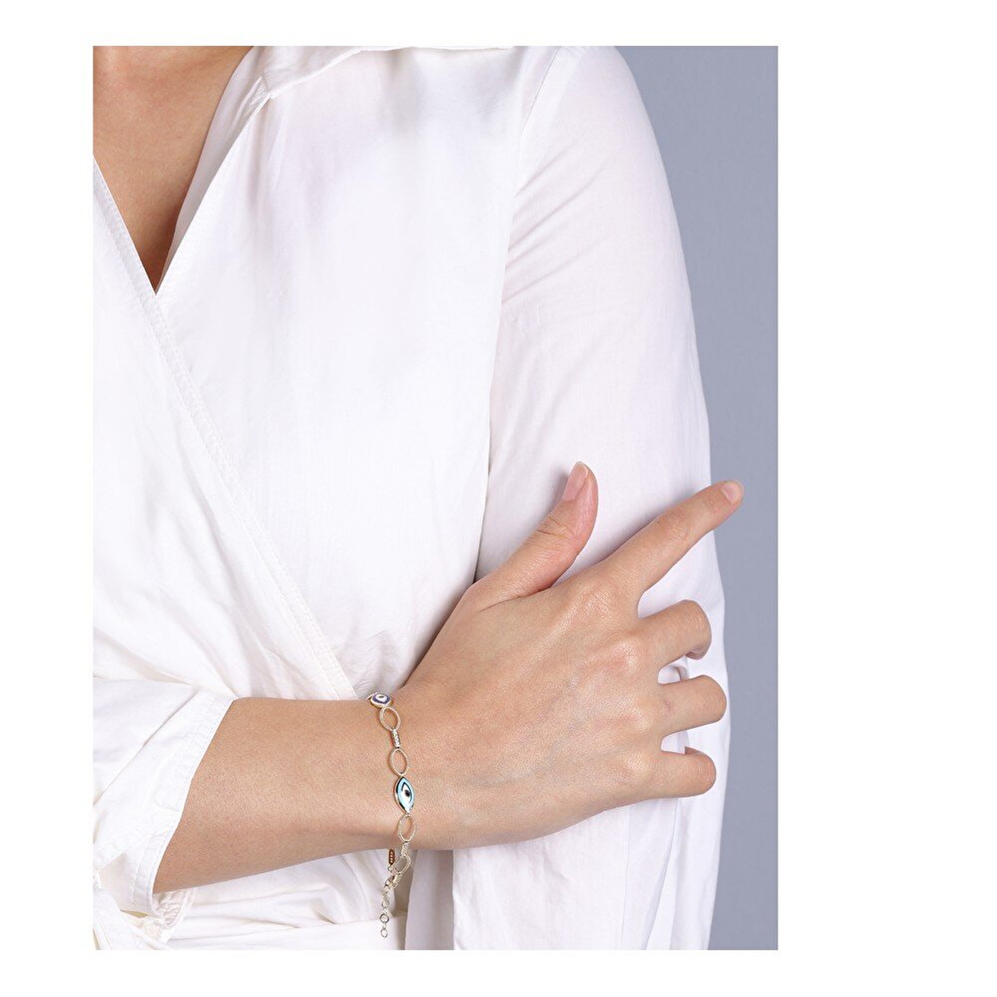 14 Ayar Sarı Altın Nazar Boncuklu Bileklik