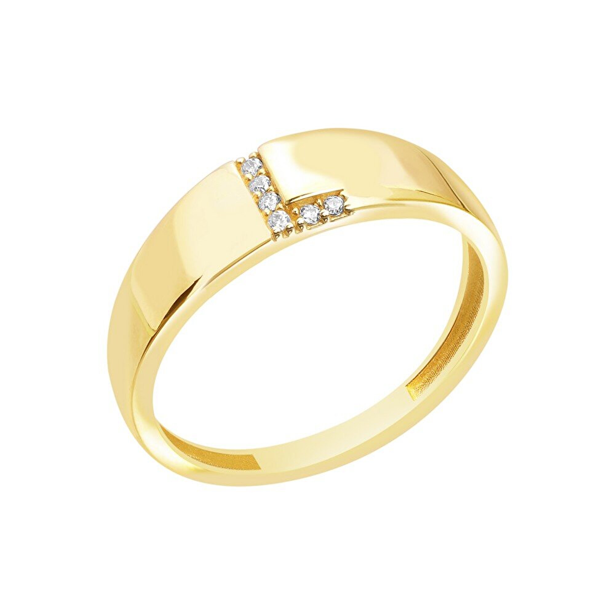 14 Ayar Sarı Altın L Harf Yüzük