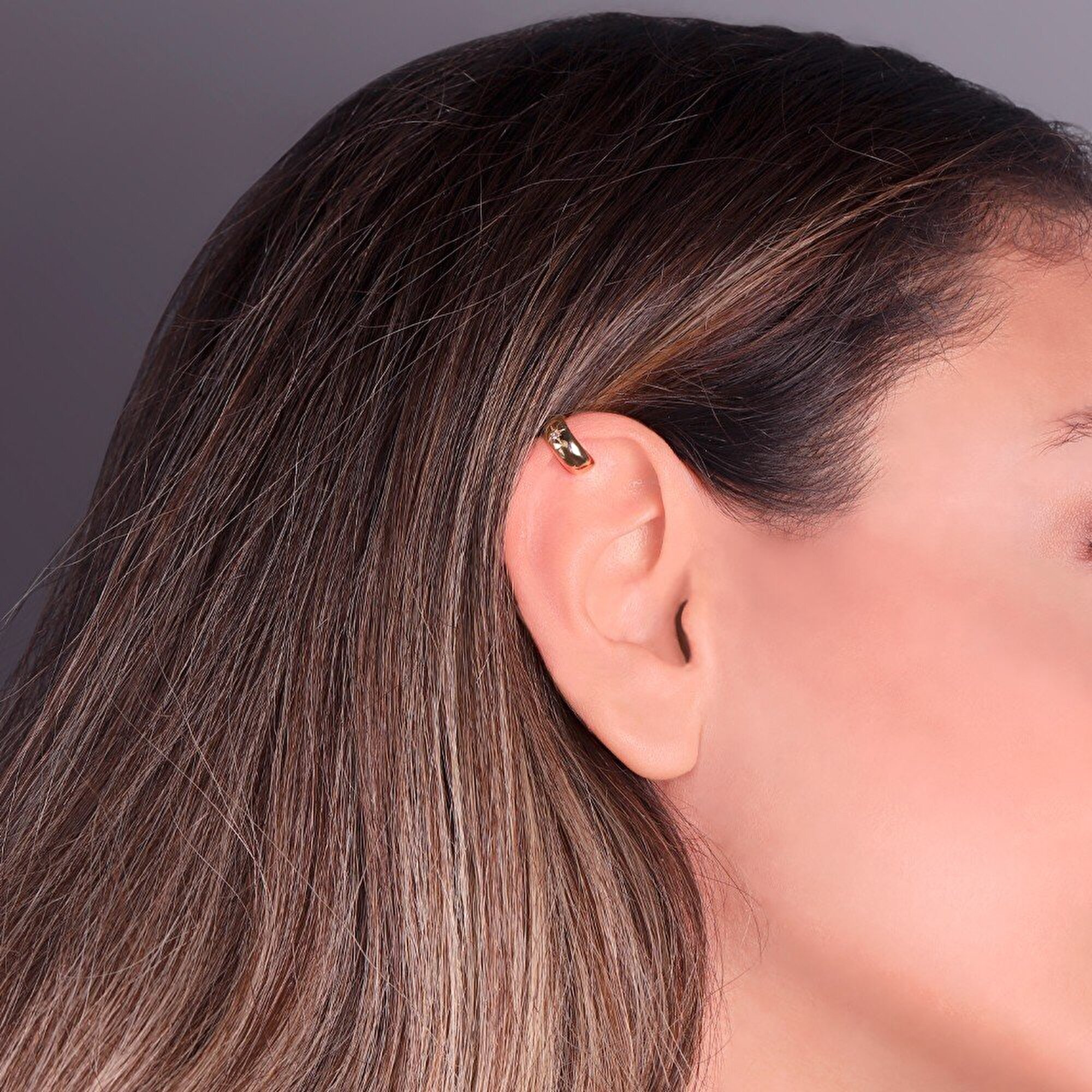 14 Ayar Sarı Altın Kutup Yıldızı Kıkırdak Küpe