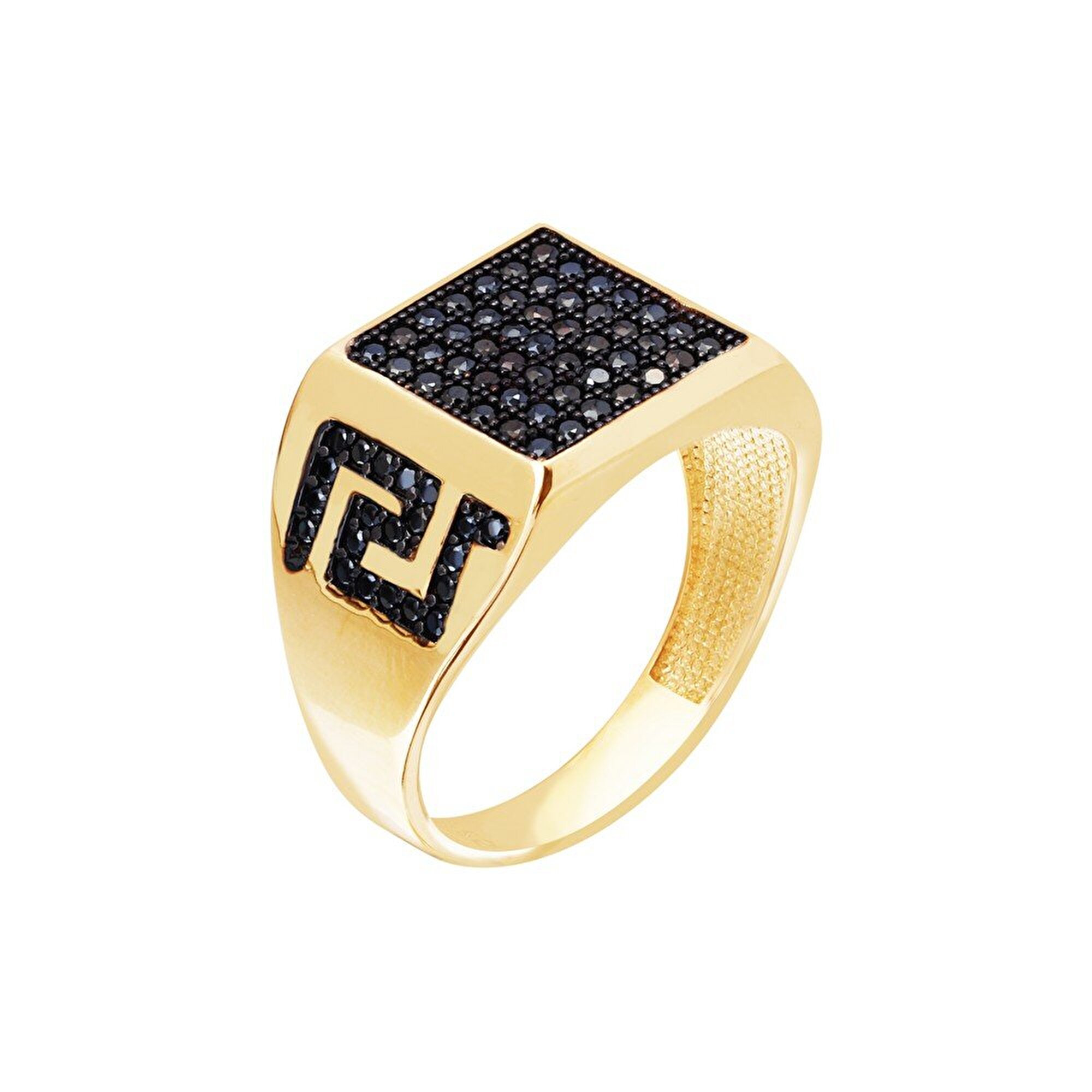 14 Ayar Sarı-Siyah Altın Erkek Yüzük