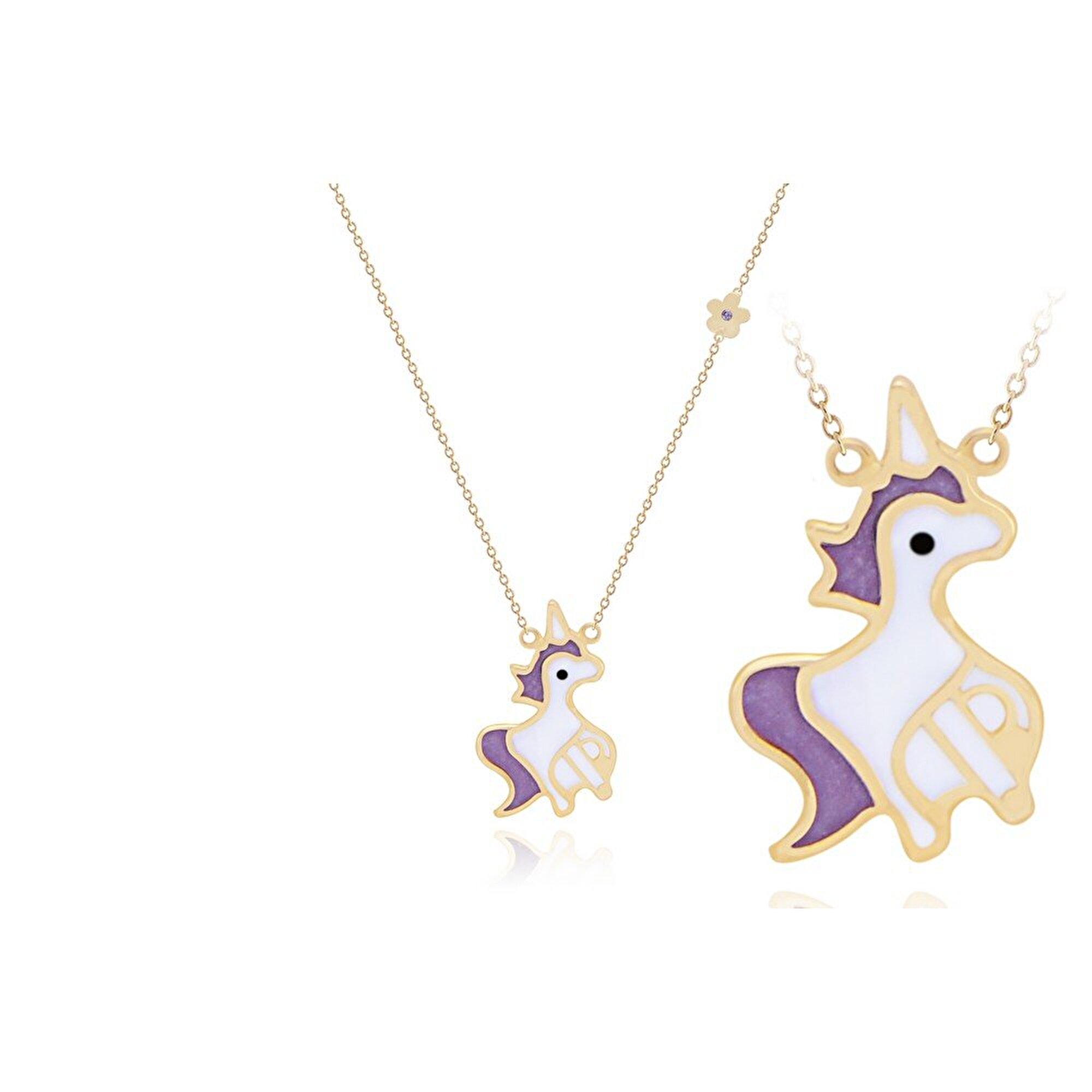 14 Ayar Sarı Altın Unicorn Kolye