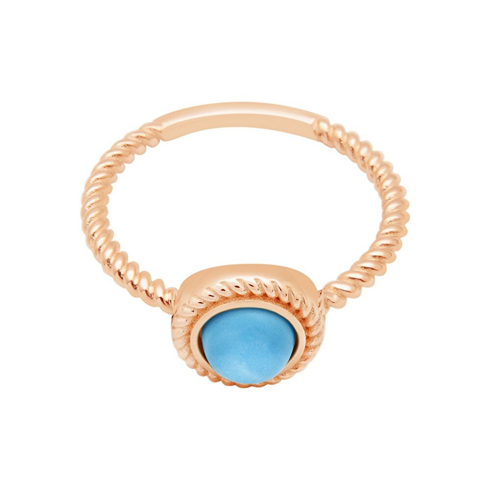 14 Ayar Rose Altın Firuze Taşlı Yüzük