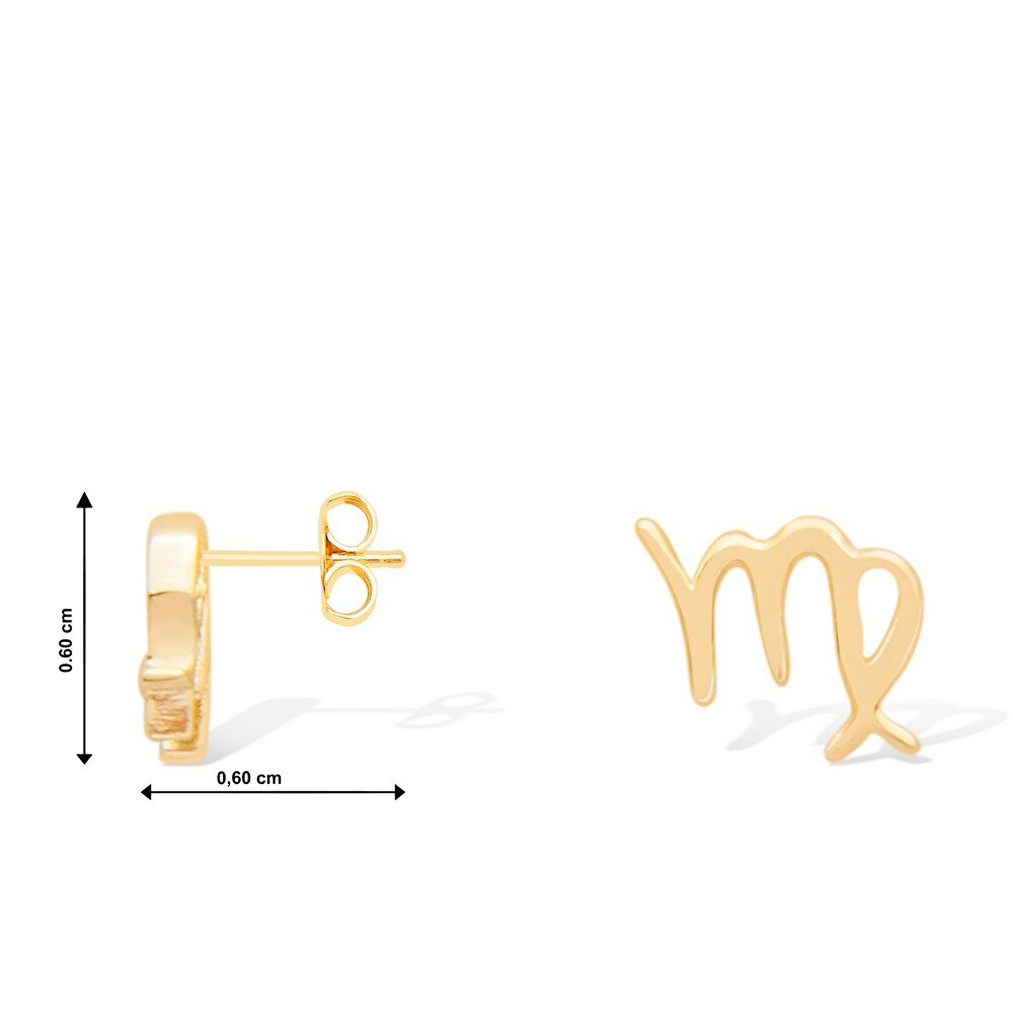 14 Ayar Sarı Altın Başak Burç Küpe
