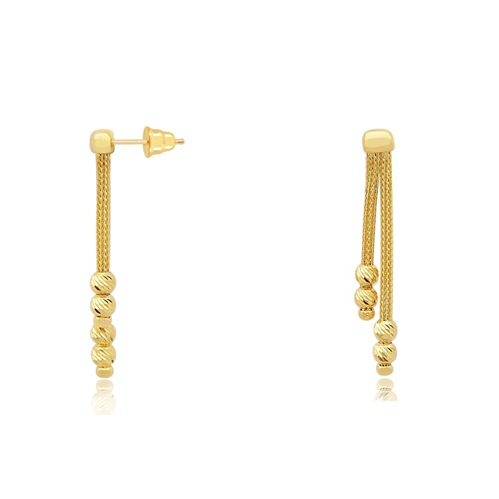 22 Ayar Sarı Altın Dorika Küpe