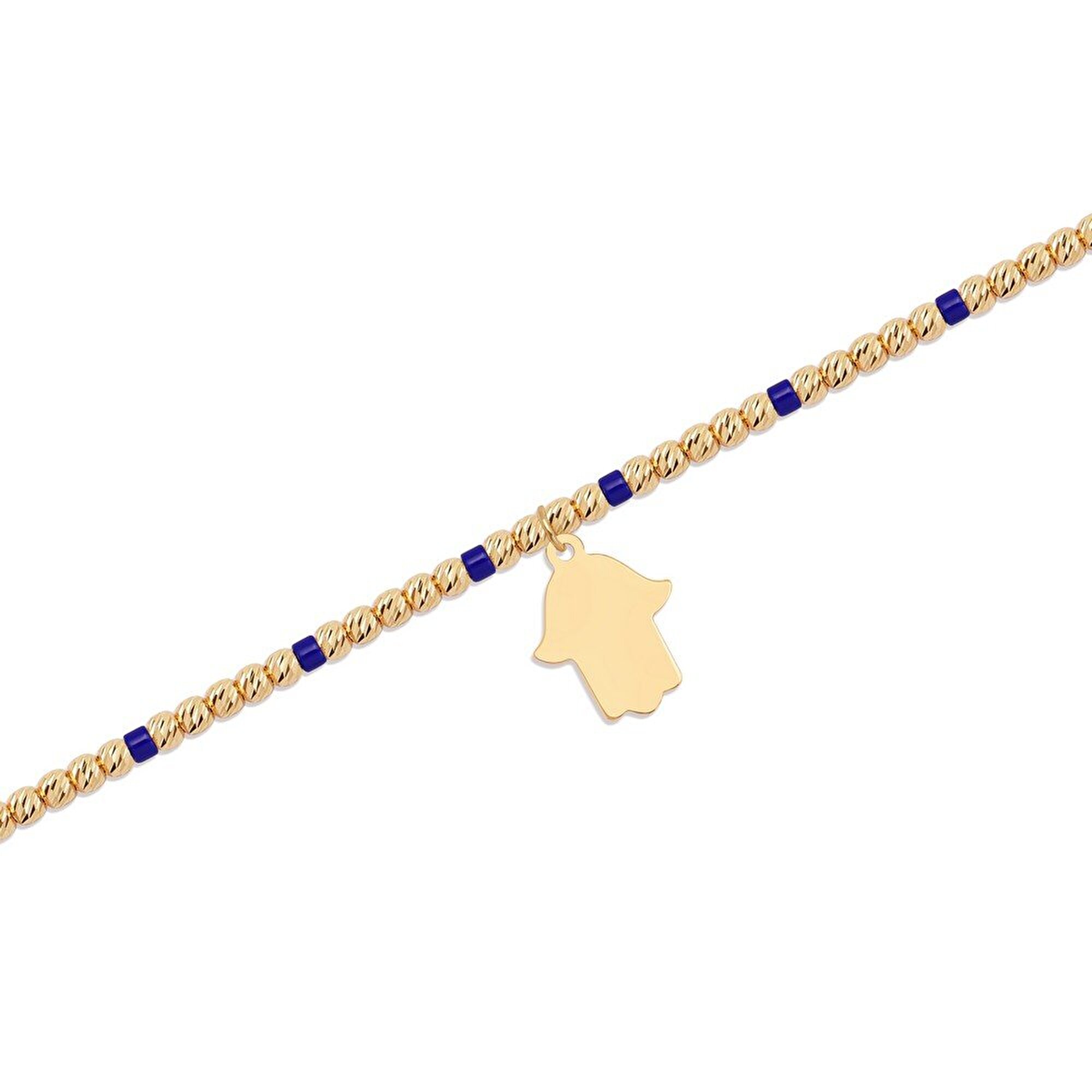 14 Ayar Sarı Altın Mavi Taşlı Dorika Bileklik