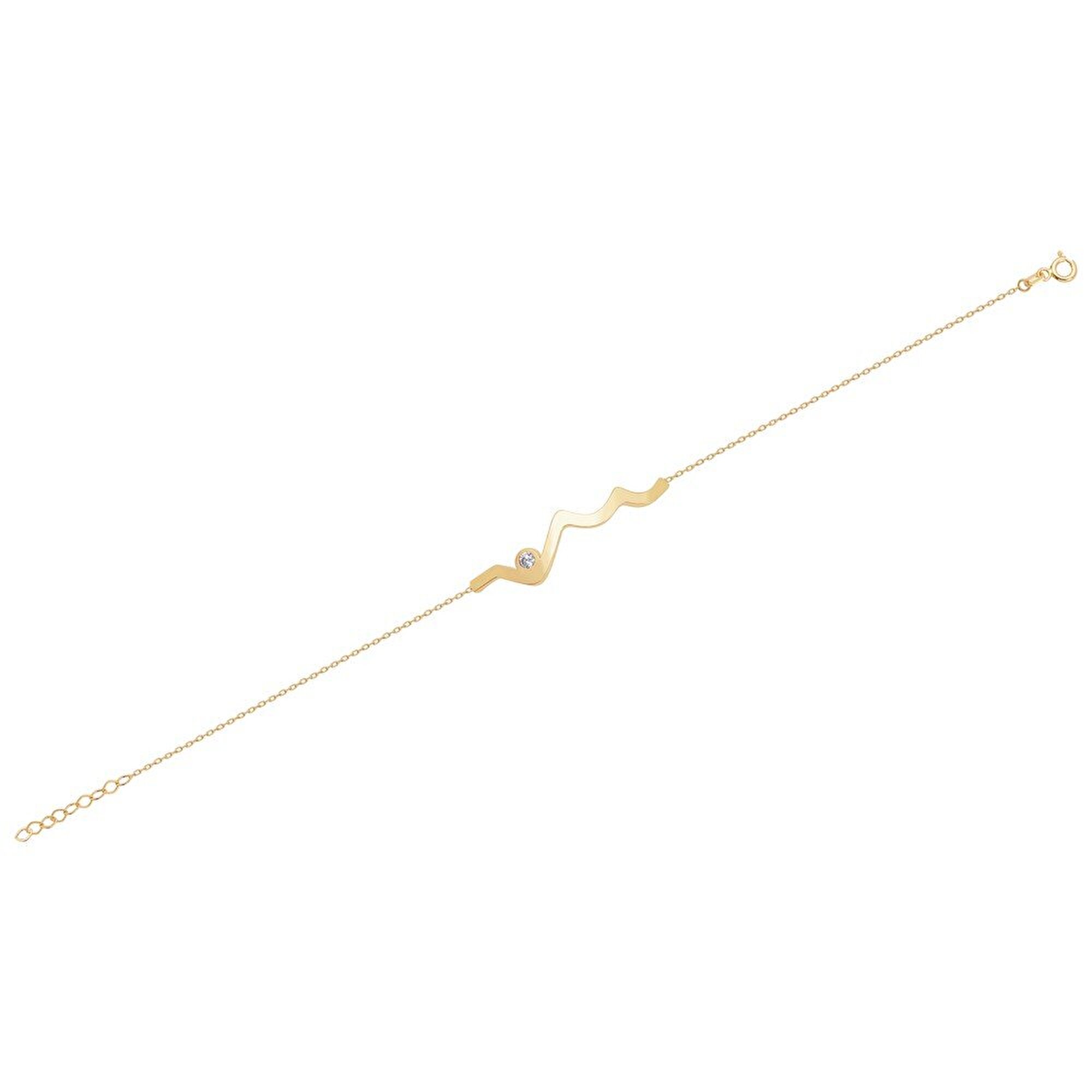 8 Ayar Sarı Altın Nabız Figürlü Bileklik