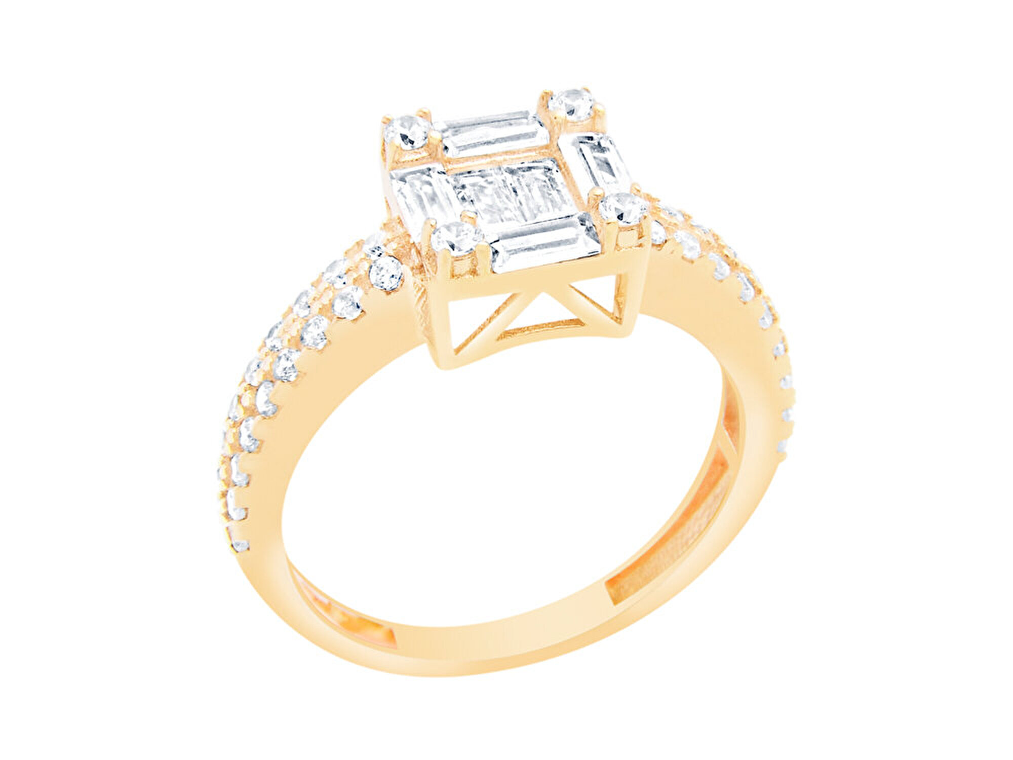 14 Ayar Sarı Altın Baget Yüzük