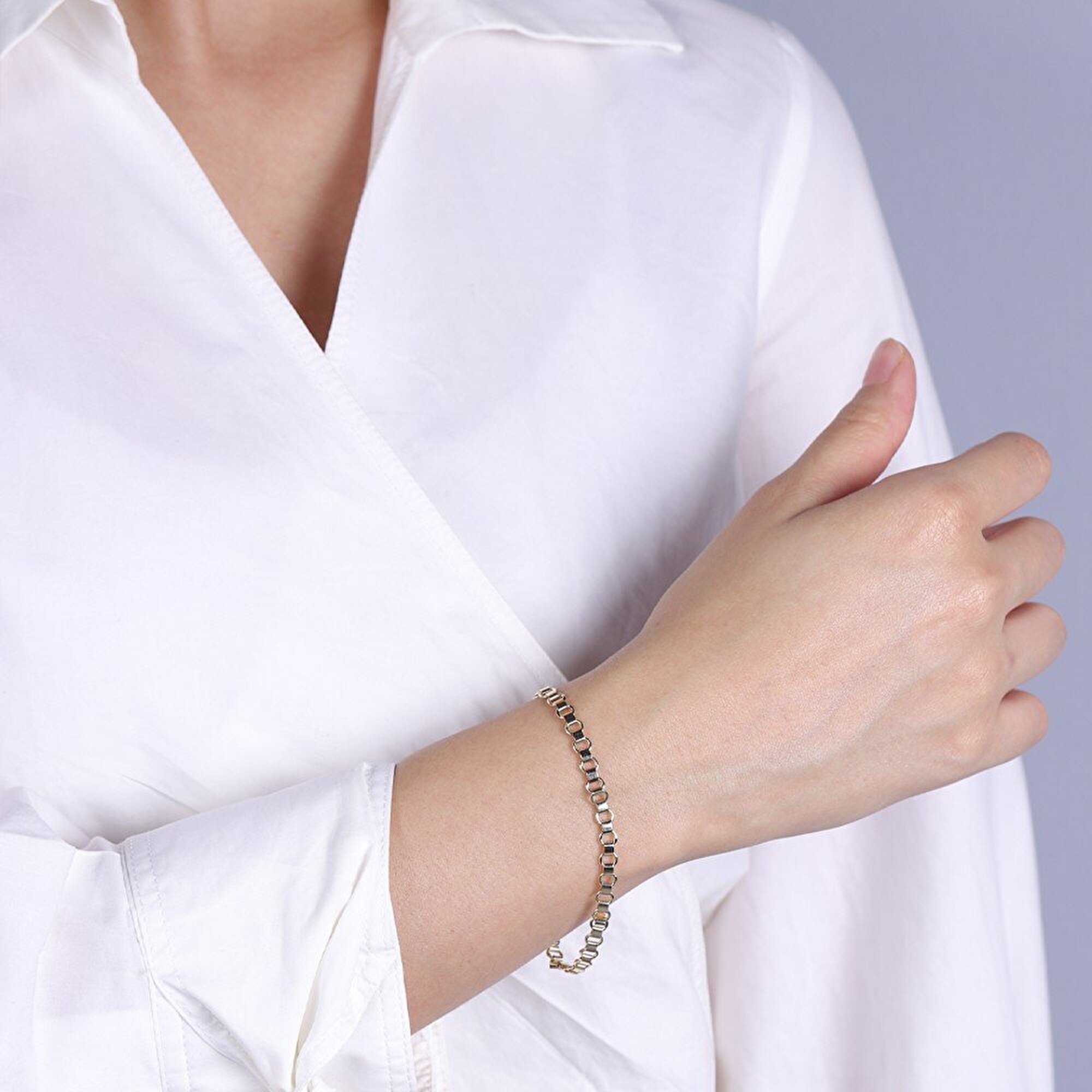 14 Ayar Sarı Altın Trend Zincir Bileklik