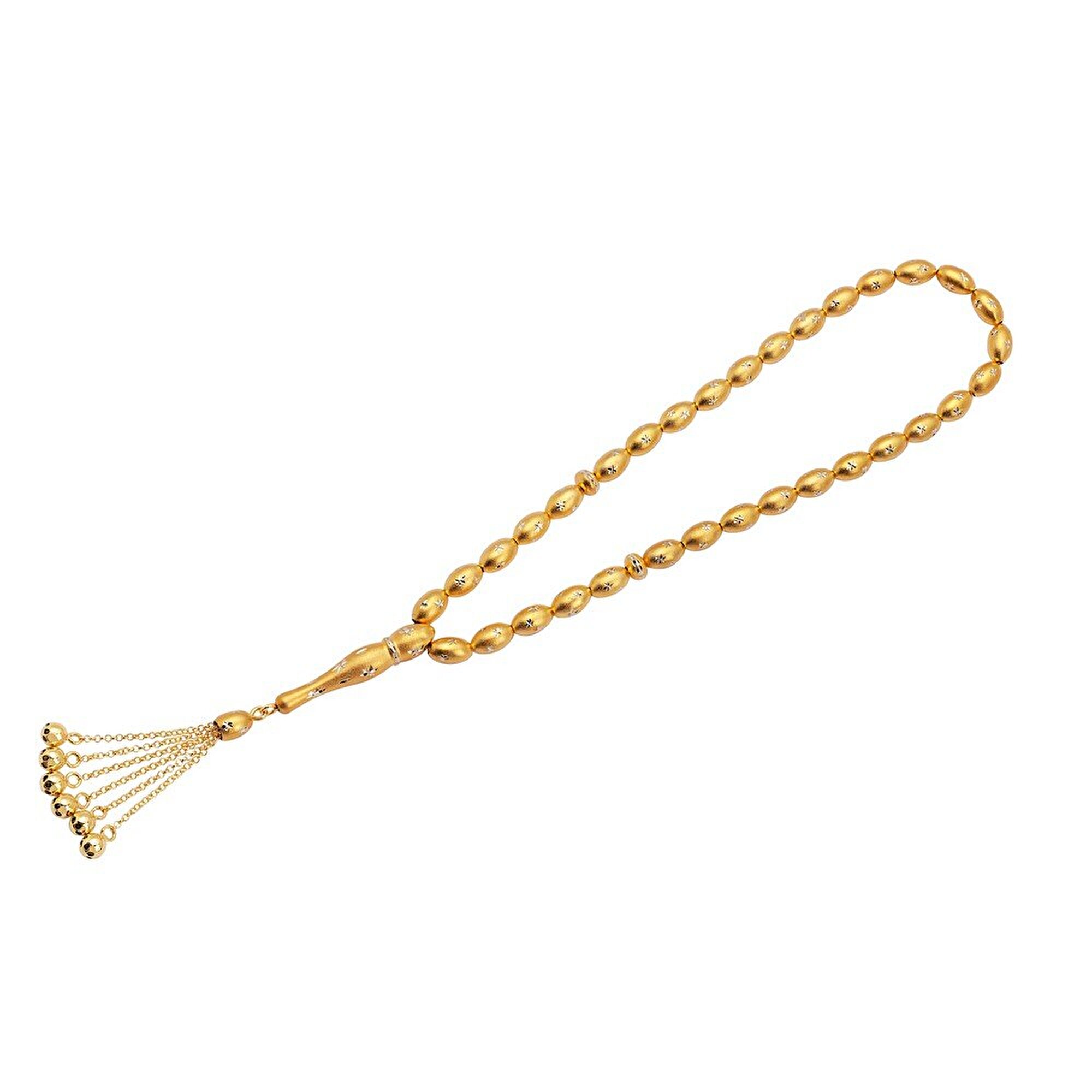 14 Ayar Sarı Altın Badem Tesbih