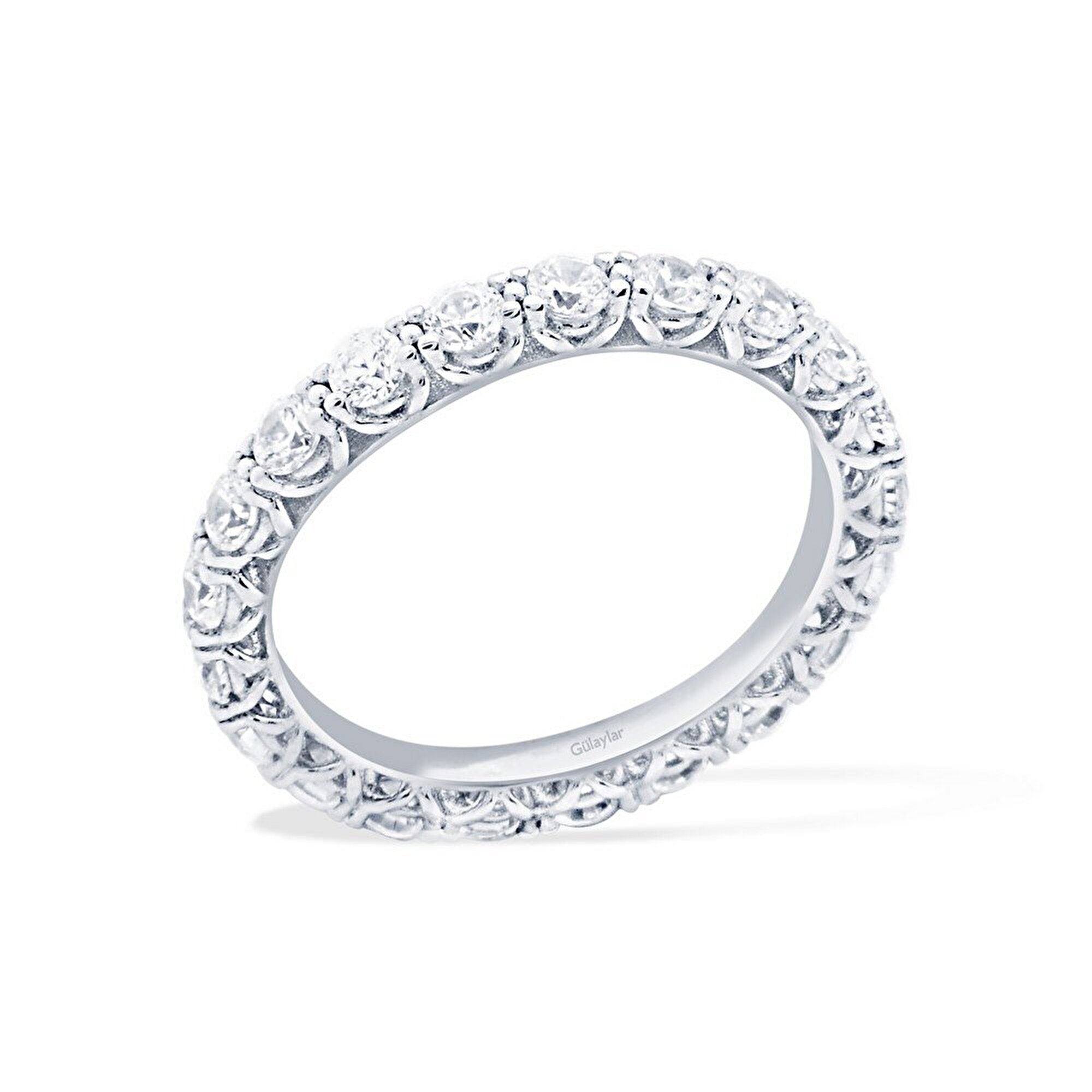 14 Ayar Beyaz Altın Tamtur Yüzük