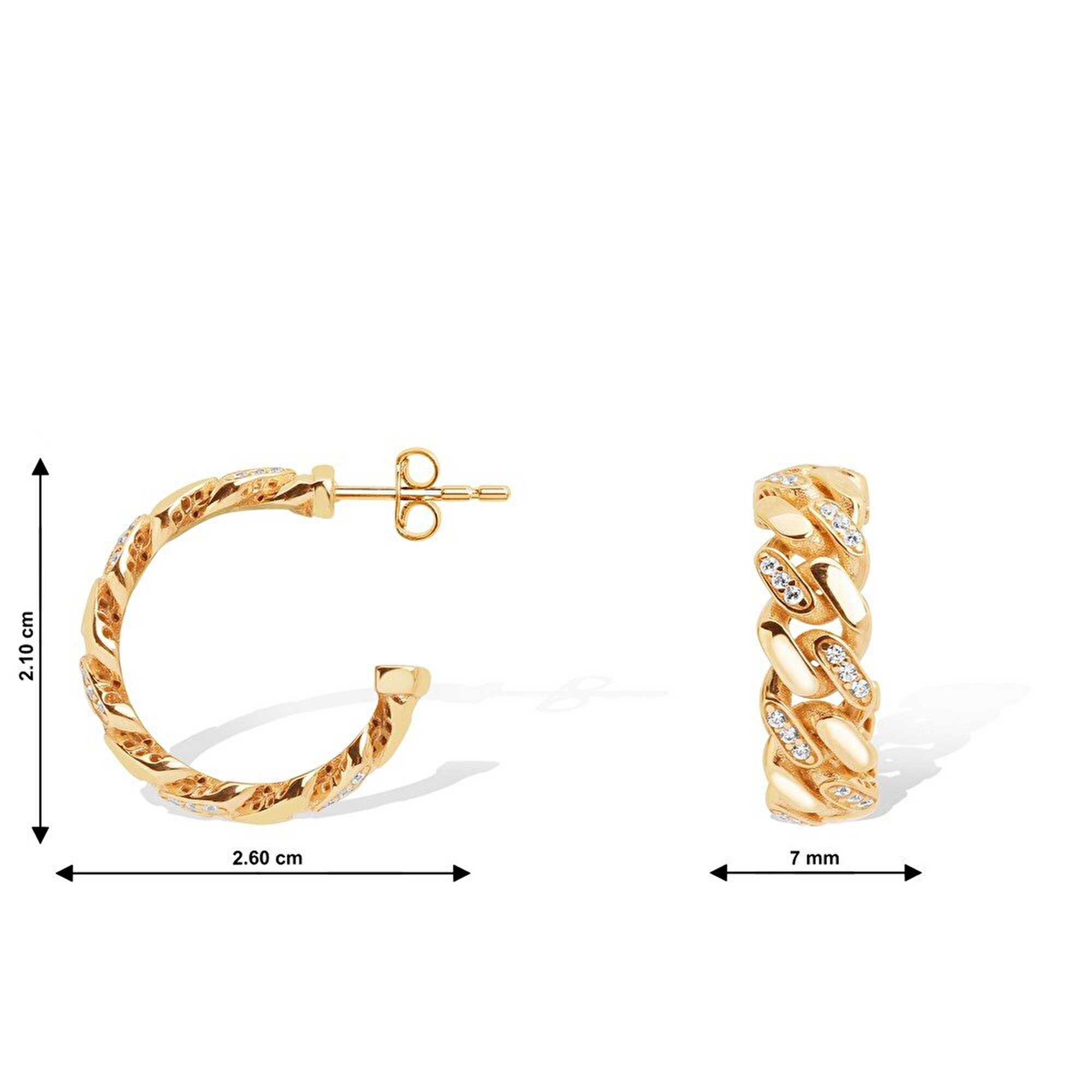 14 Ayar Sarı Altın Halka Gurmet Küpe